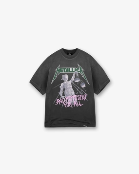 Represent X Metallica Justice T-Shirt - Stained Black Breathable Essentials Classic Outfit Style