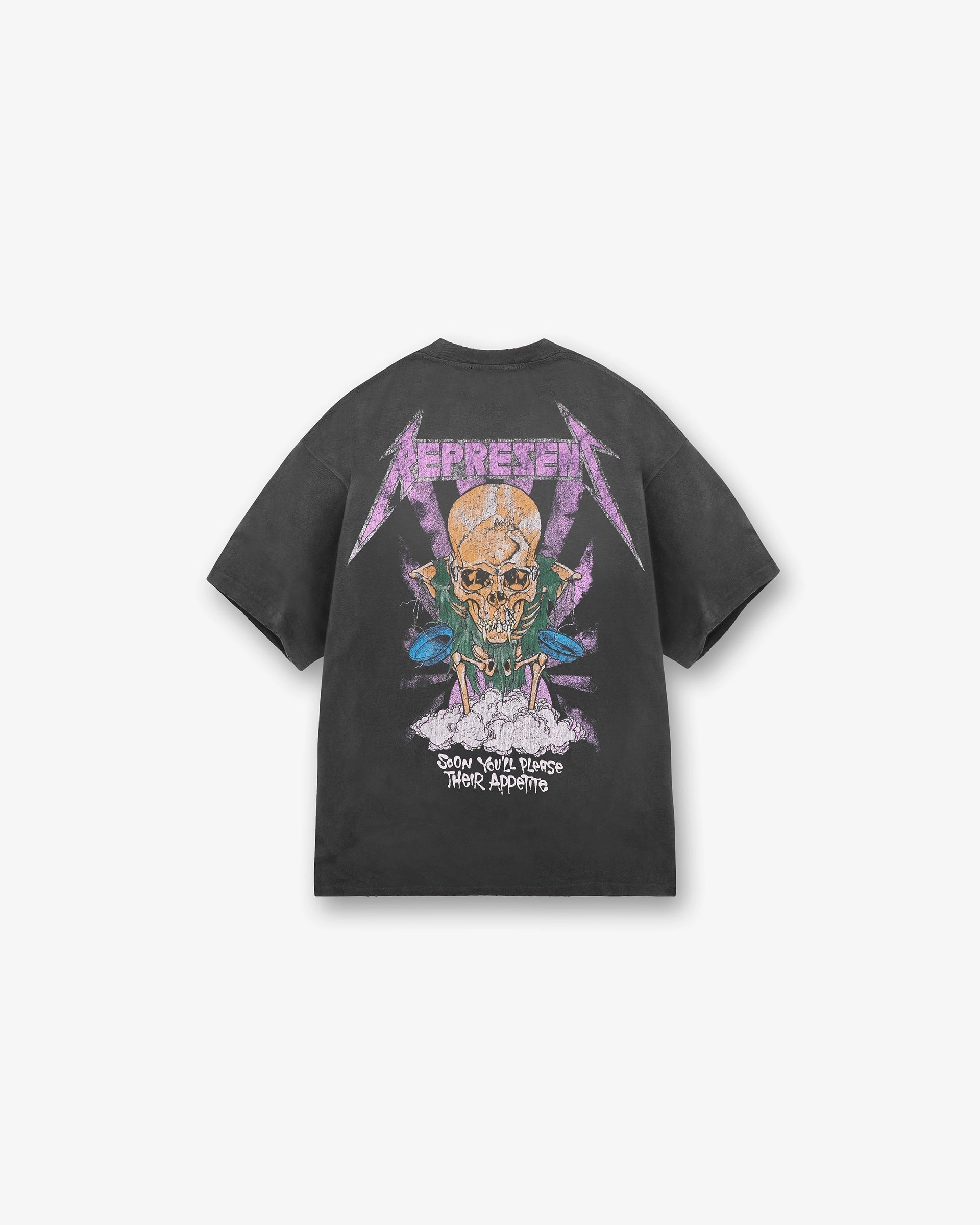 AntiPillingTreatment Easy to Style Represent X Metallica Justice T-Shirt - Stained Black