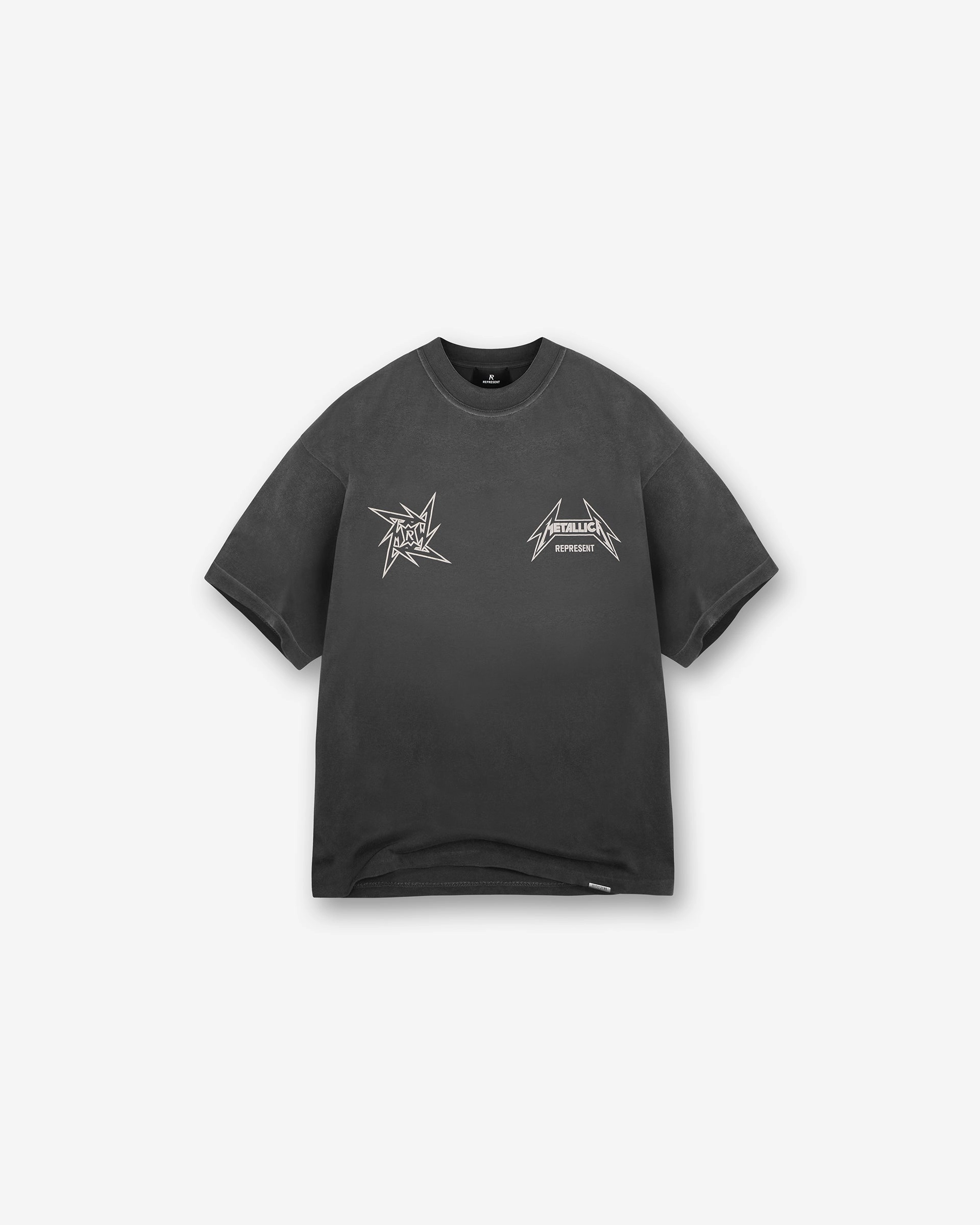 Abstract print Represent X Metallica Local Crew T-Shirt - Stained Black