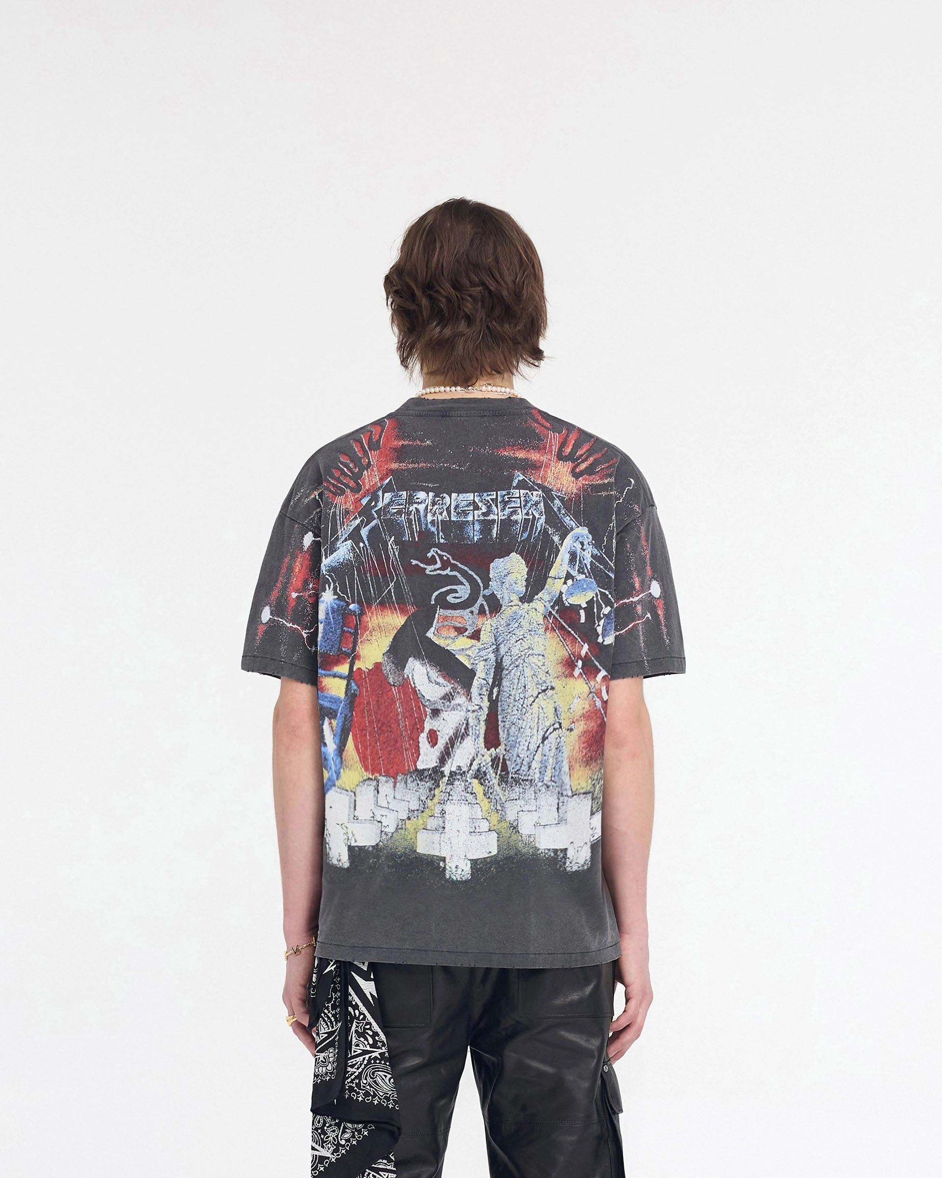 Represent X Metallica Master Of Puppets T-Shirt - Vintage Grey Non Toxic Printing LowImpactDye