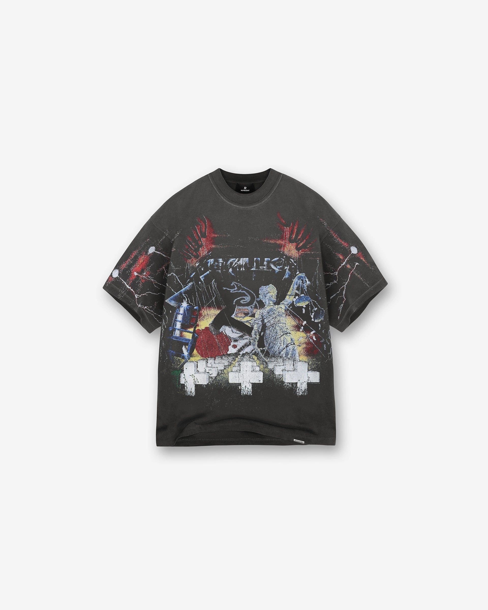 Athletic Fit Represent X Metallica Master Of Puppets T-Shirt - Vintage Grey