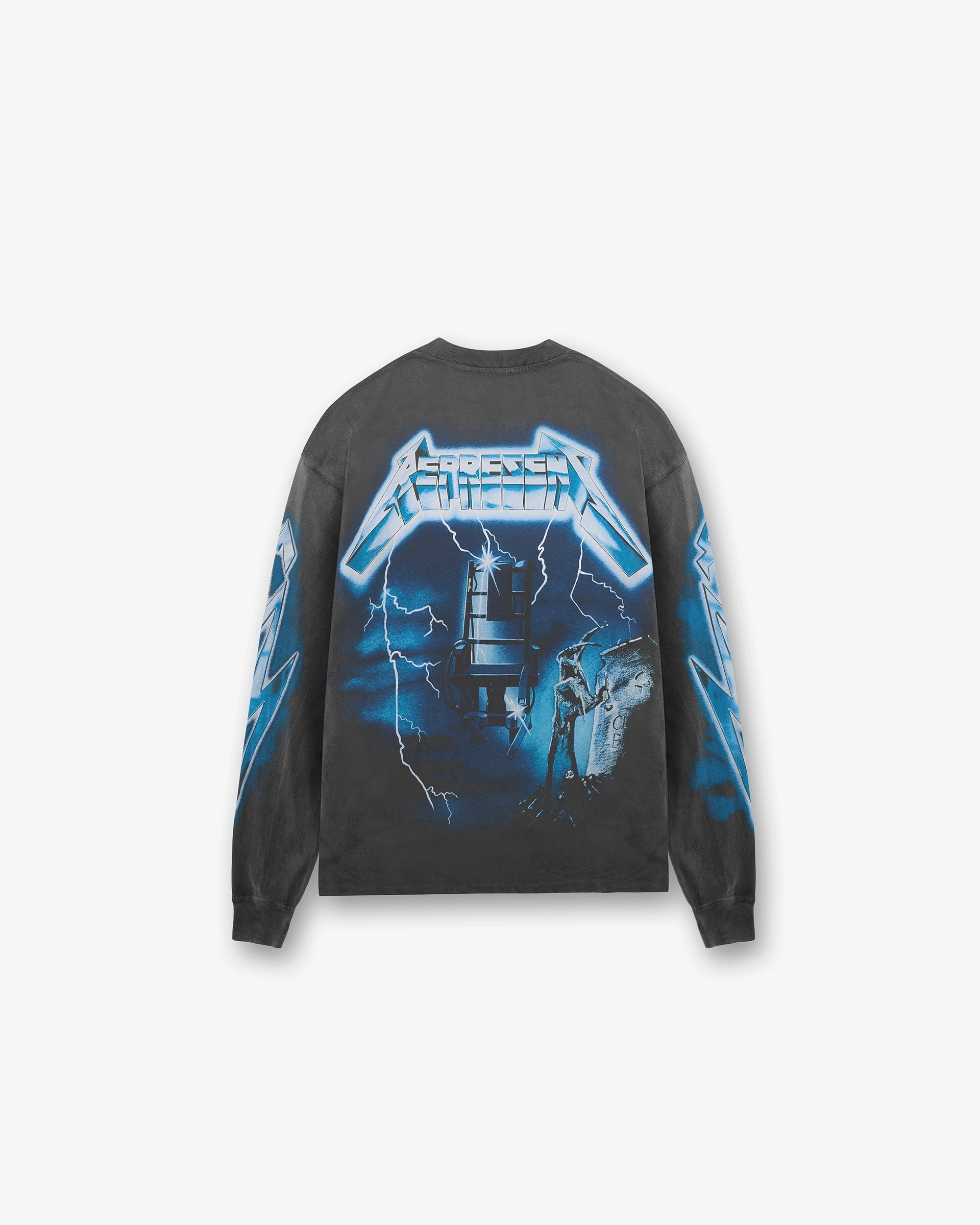 Street Ready Represent X Metallica Ride The Lightning Long Sleeve T-Shirt - Vintage Grey