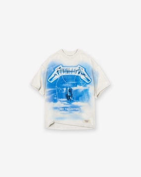 Athletic Fit Represent X Metallica Ride The Lightning T-Shirt - Flat White