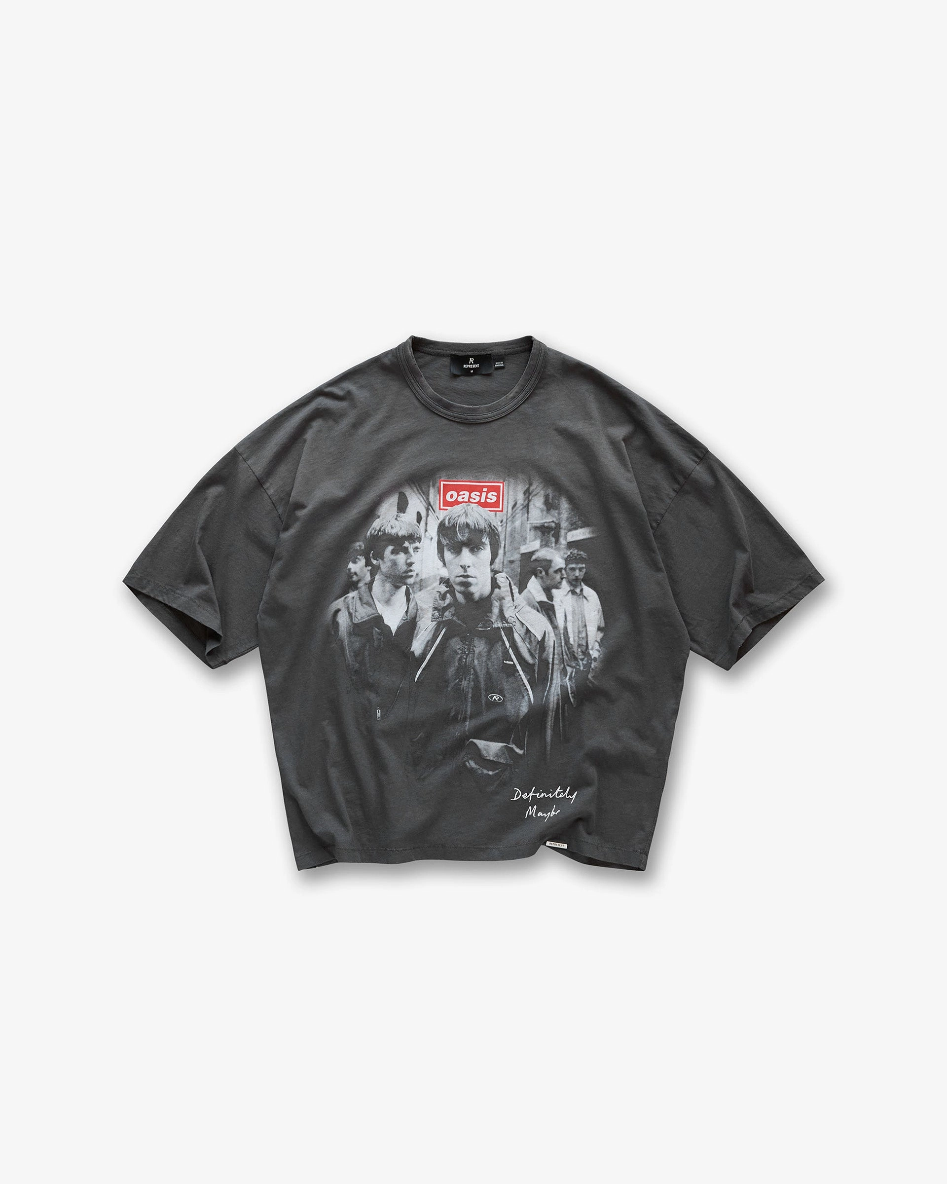 Represent X Oasis Definitely Maybe T-Shirt - Washed Black Slim Fit Wear