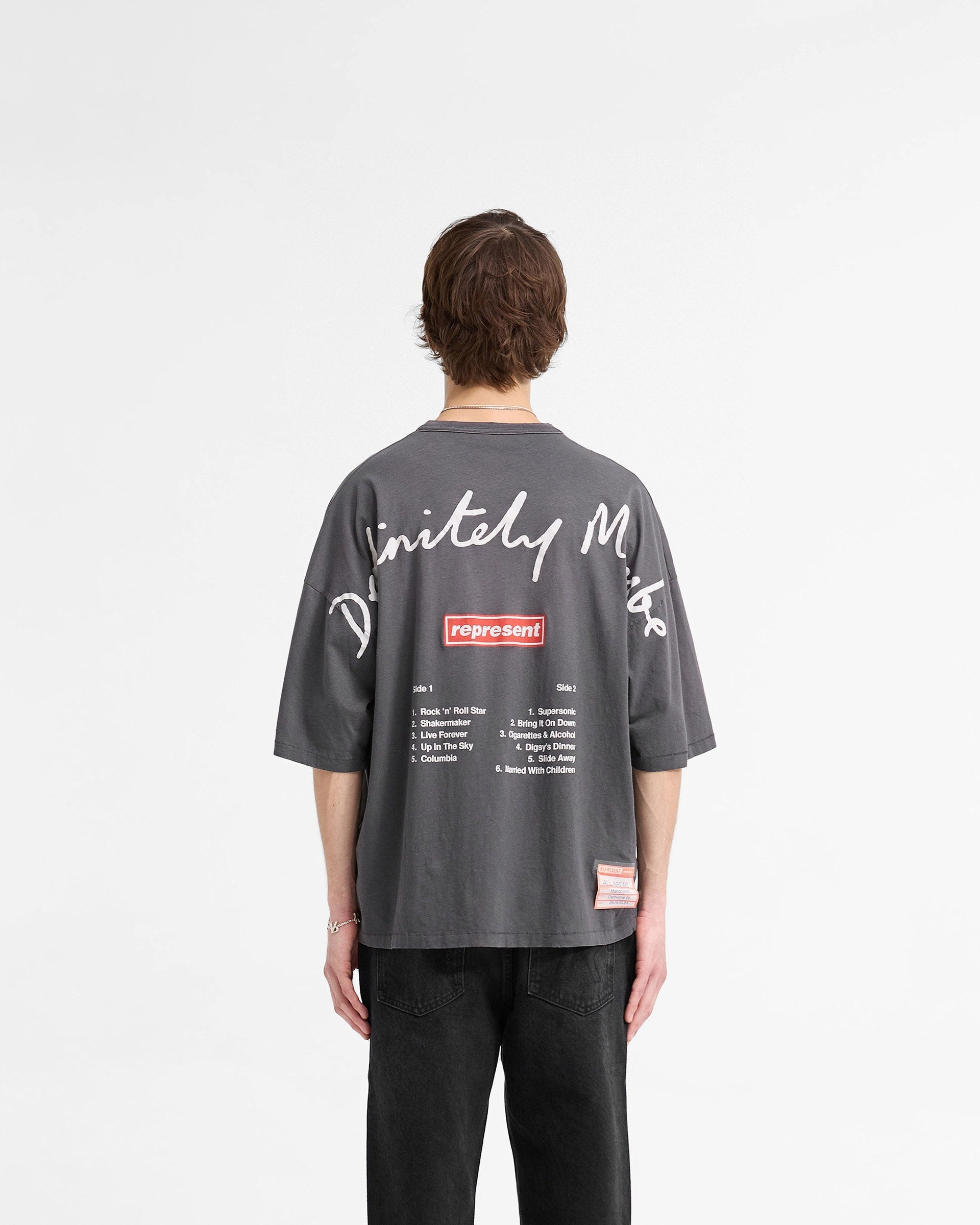 Comfy Casual Wear Represent X Oasis Definitely Maybe T-Shirt - Washed Black
