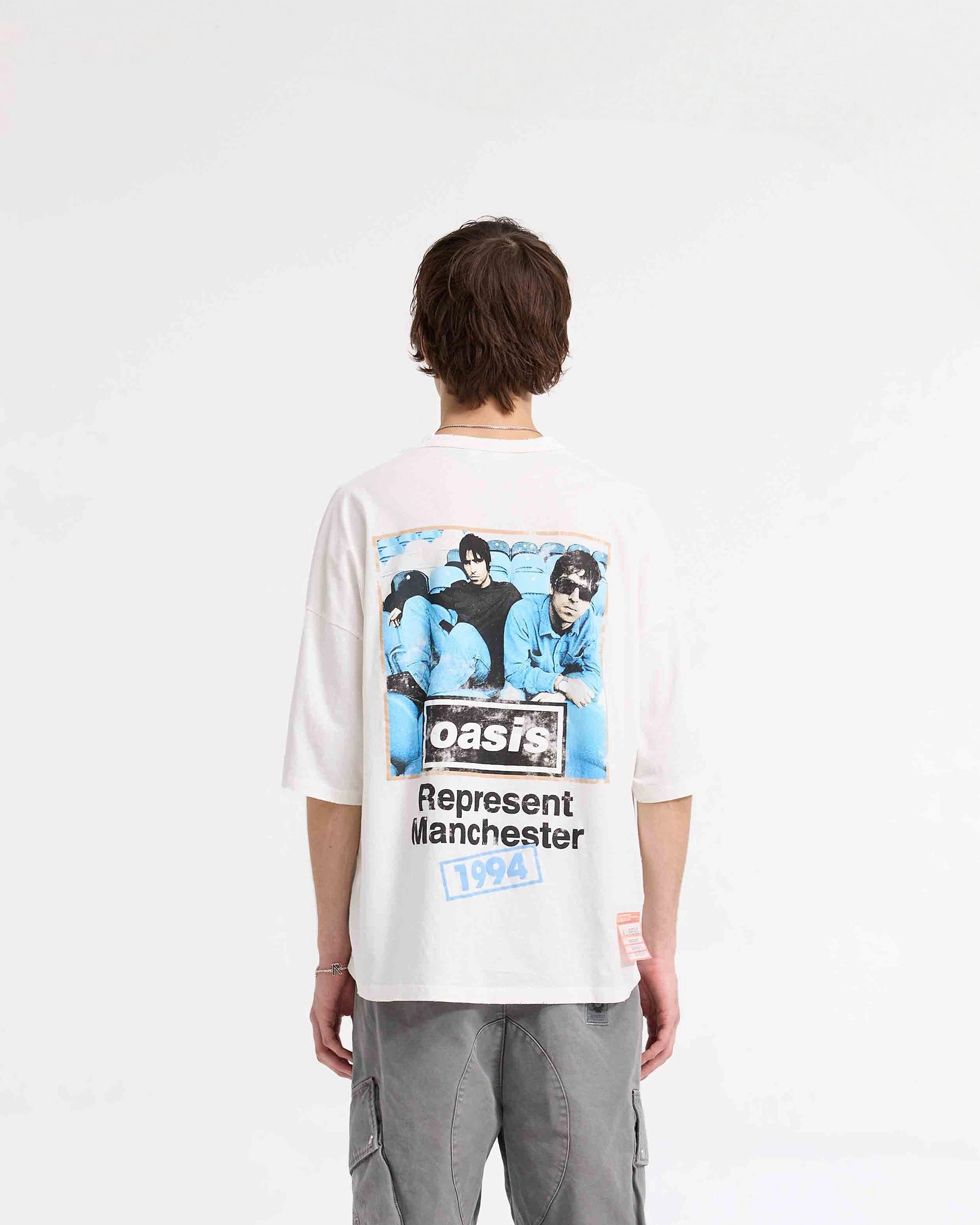 Wrinkle Resistant Material Represent X Oasis Maine Road T-Shirt - Flat White