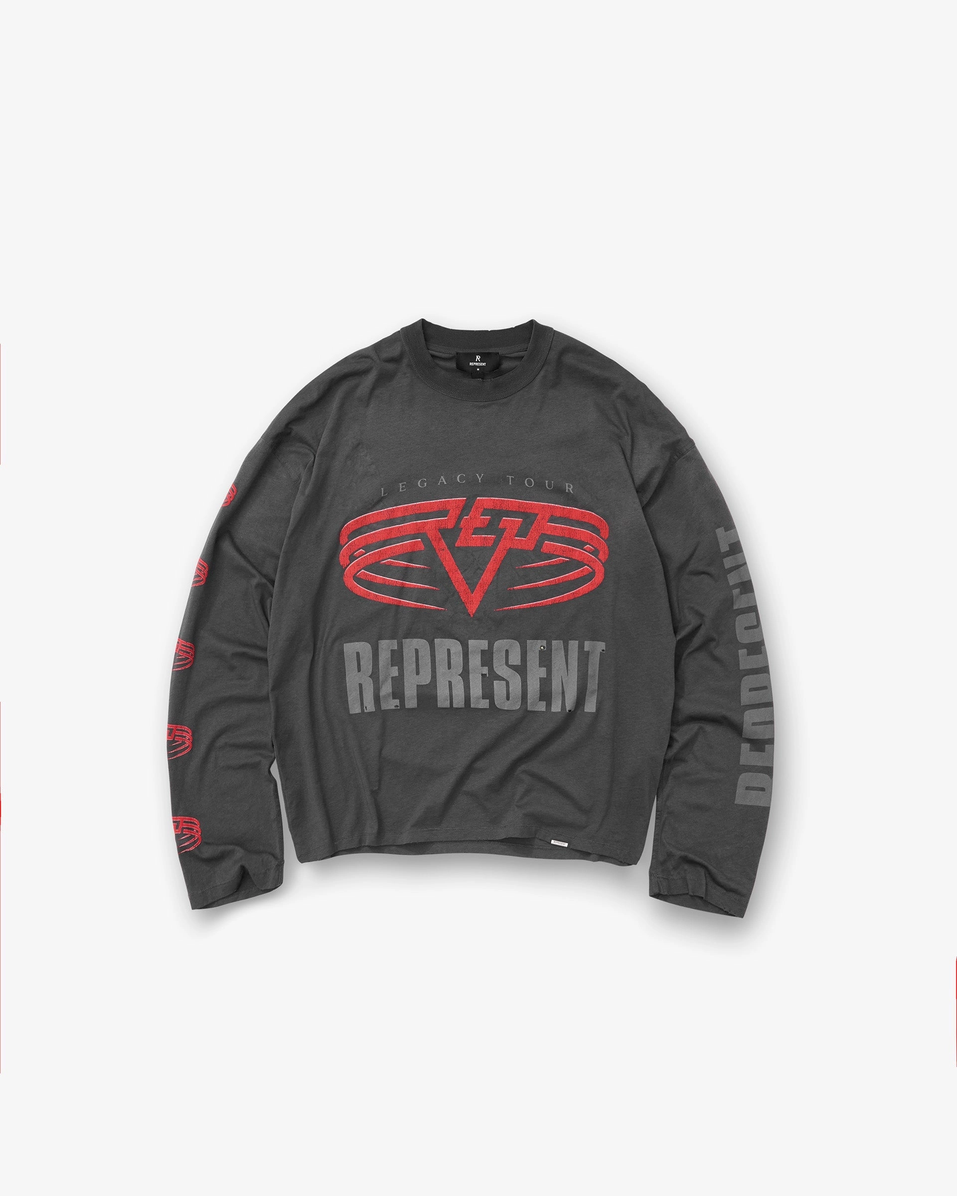 Reversible Living Legacy Tour Long Sleeve T-Shirt - Sun Fade Grey V neck elegance