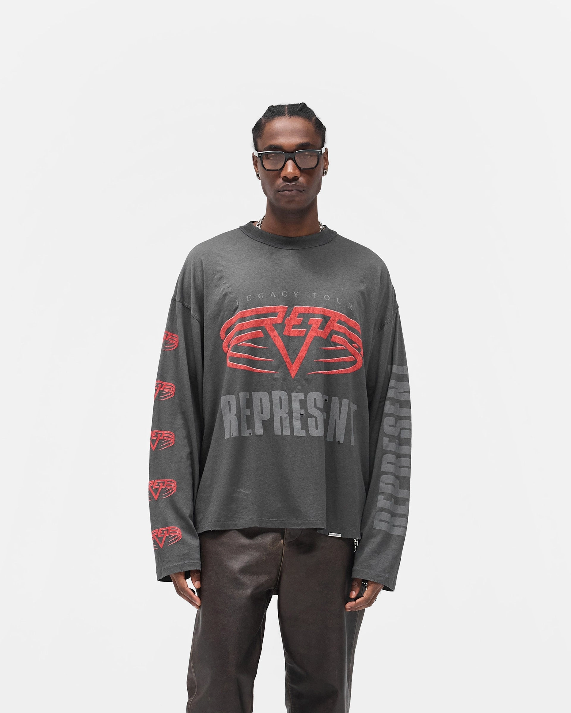 Fit for Everyone cotton material Reversible Living Legacy Tour Long Sleeve T-Shirt - Sun Fade Grey