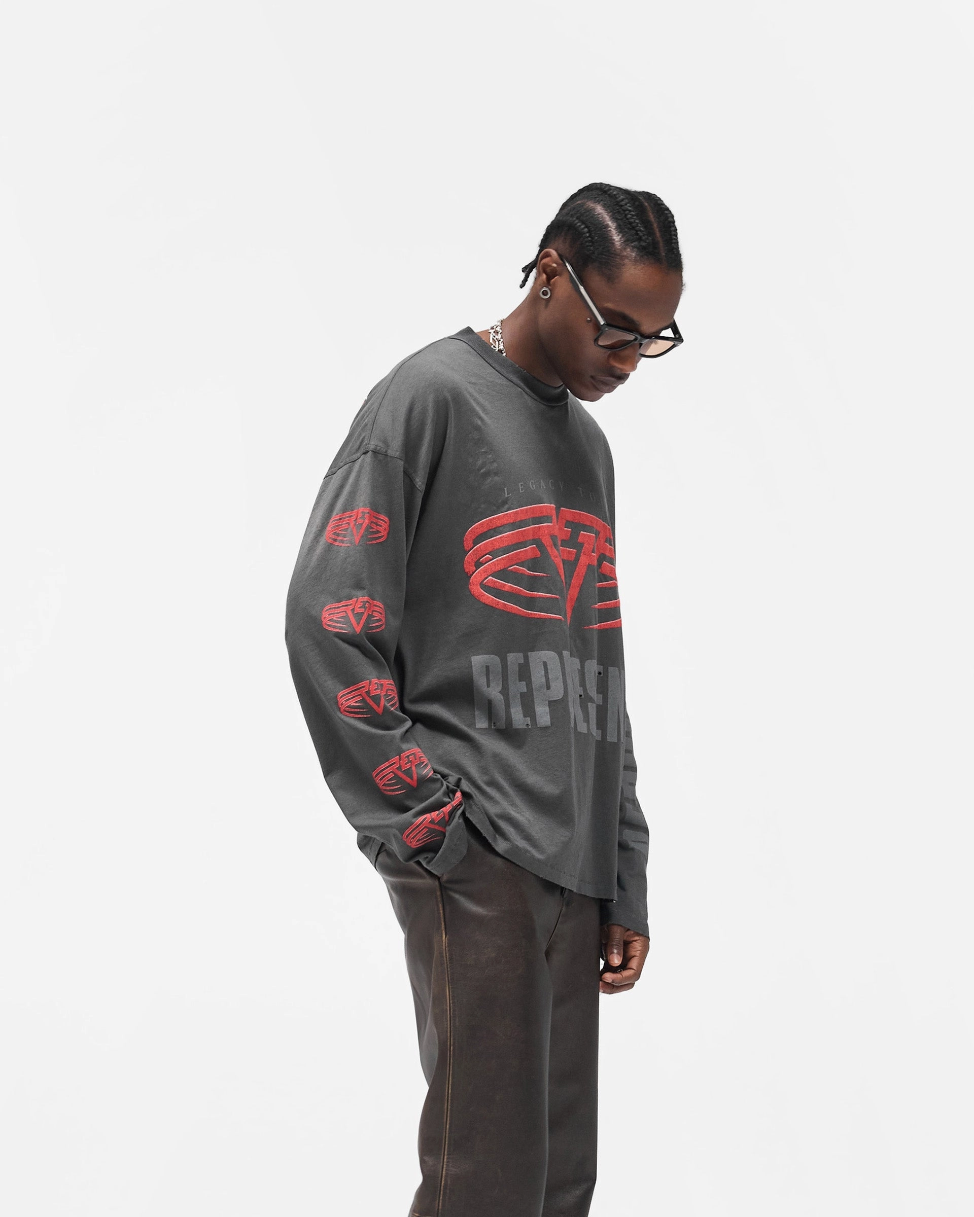 Job Interview Reversible Living Legacy Tour Long Sleeve T-Shirt - Sun Fade Grey