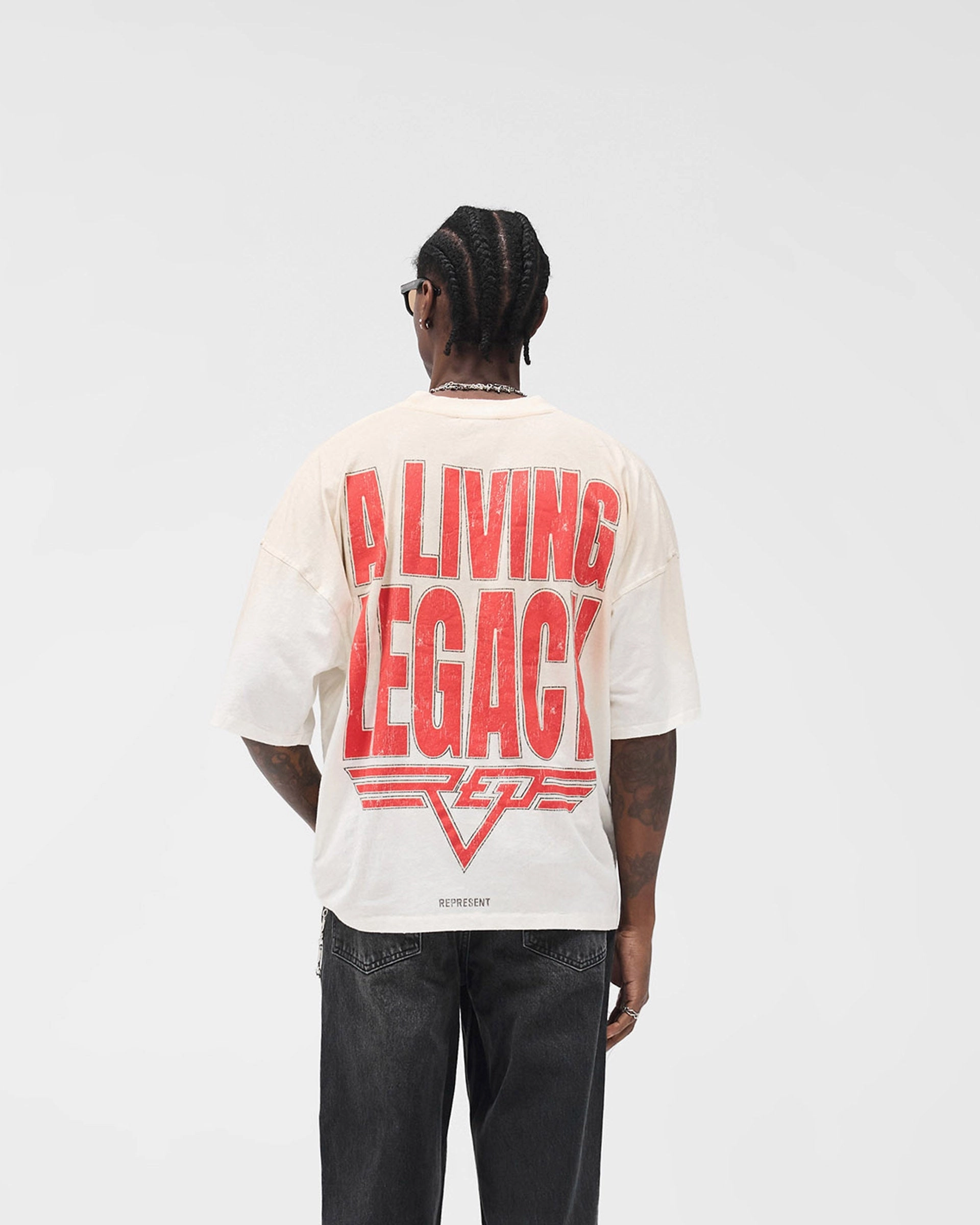 Curved Hemline Reversible Living Legacy Tour T-Shirt - Flat White