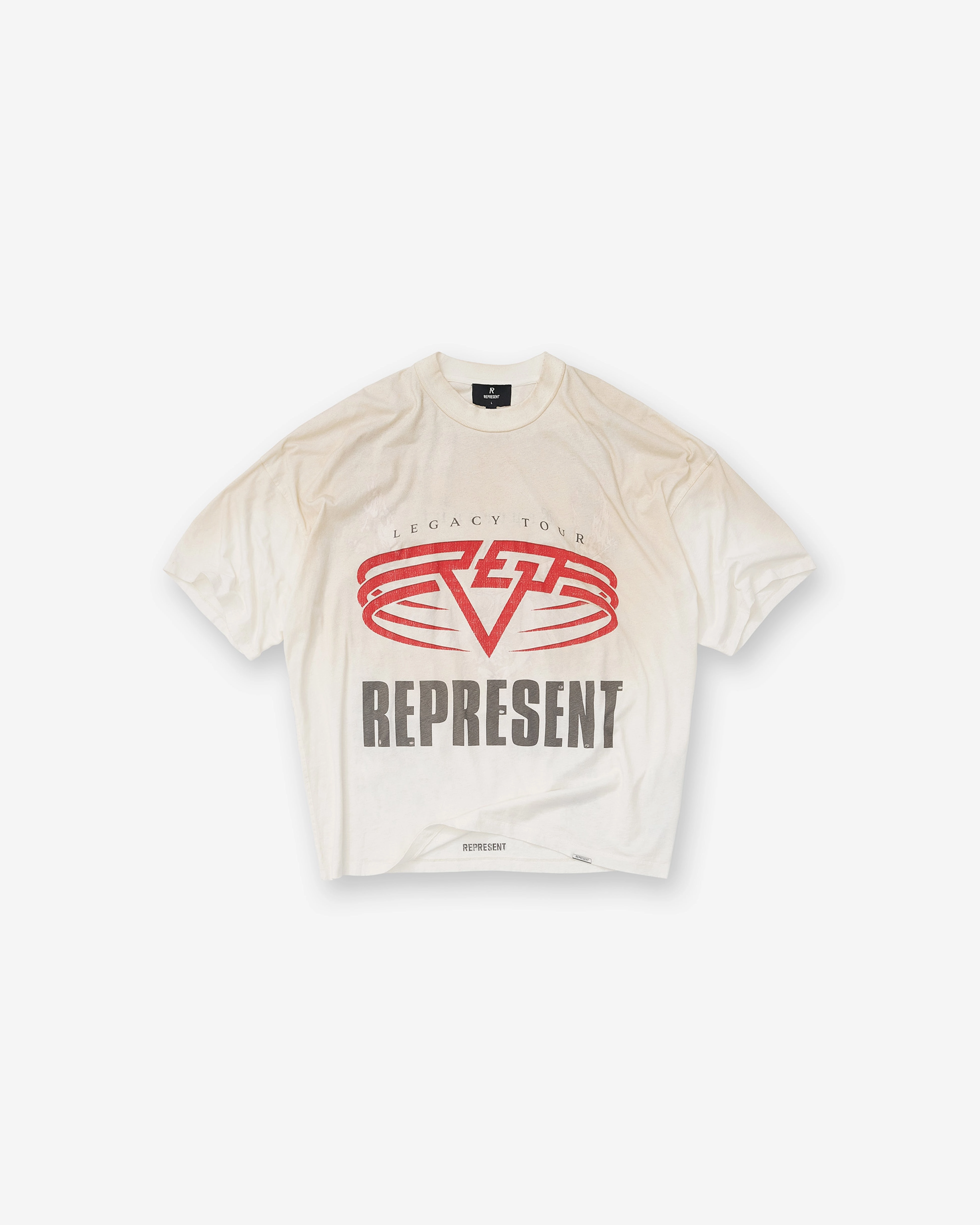 Non Irritating Collar Reversible Living Legacy Tour T-Shirt - Flat White