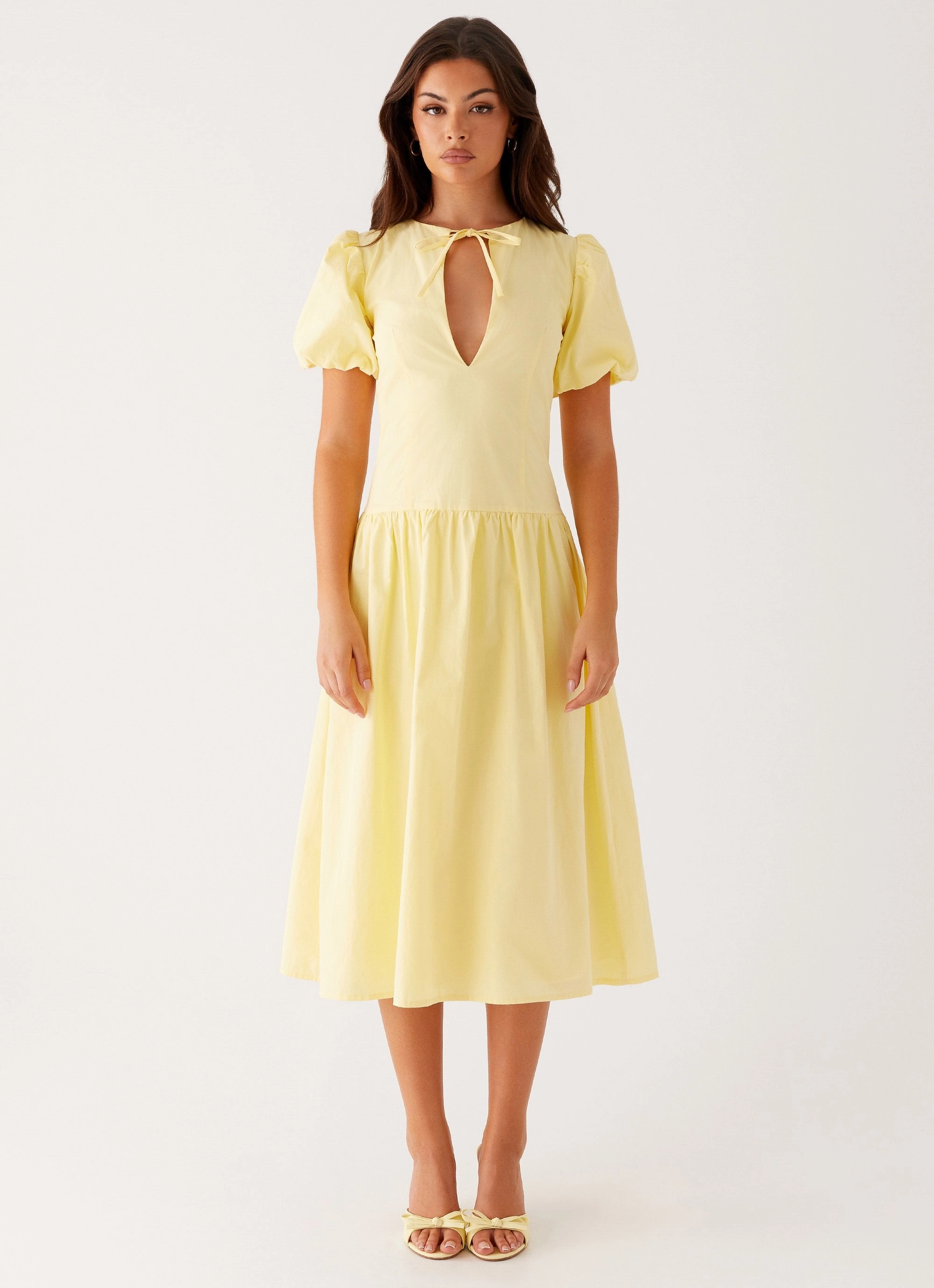 Reyna Midi Dress - Yellow Comfy Yet Stylish Body Harmony