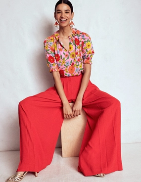 Hidden Zipper Ria Short Sleeve Top-Rose Bloom, Dahlia Trial