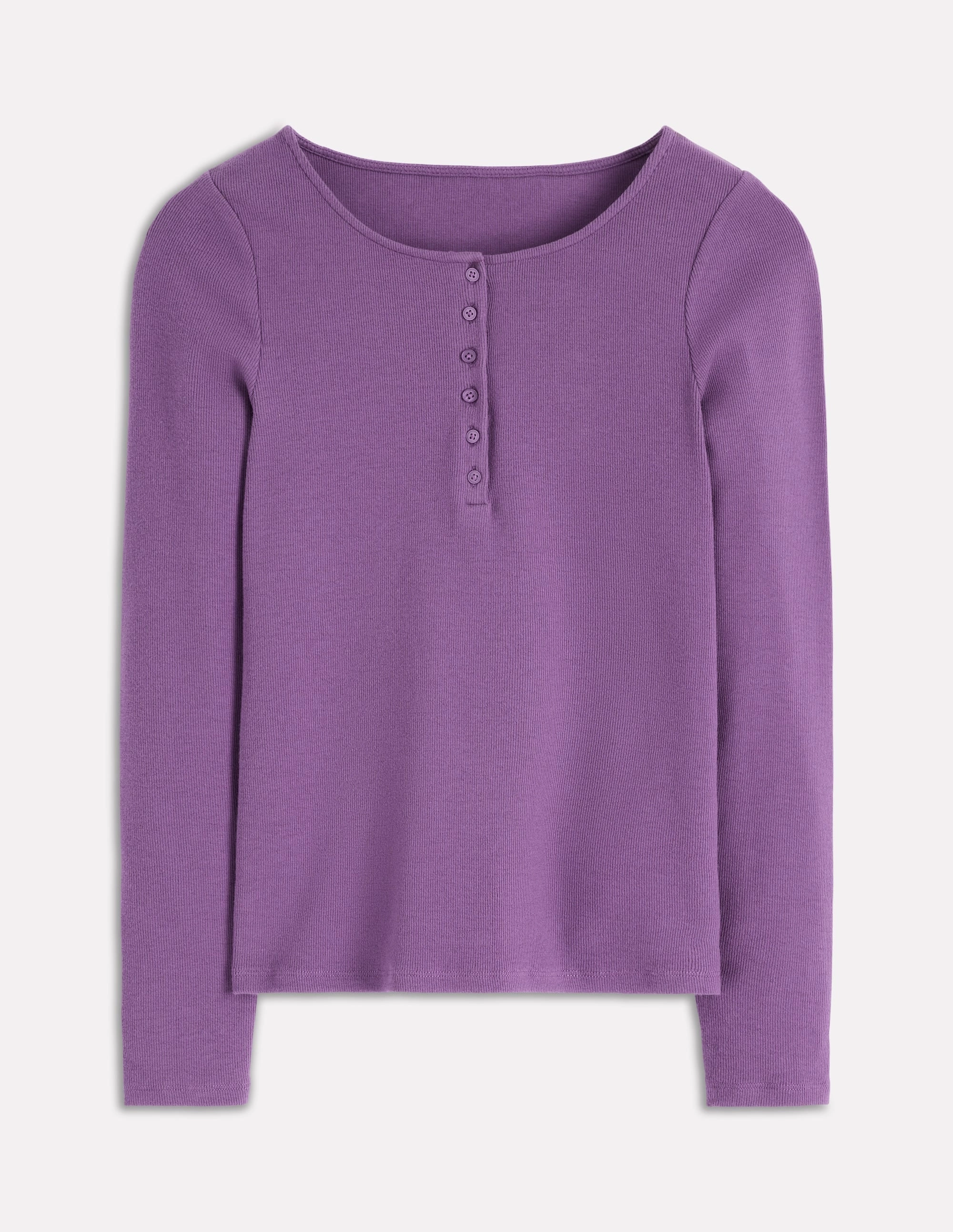 Rib Henley-Mystical Purple LaserCutVents