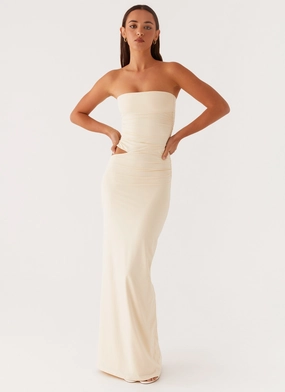 Romee Strapless Maxi Dress - Pastel Yellow Urban Cool Easy Match
