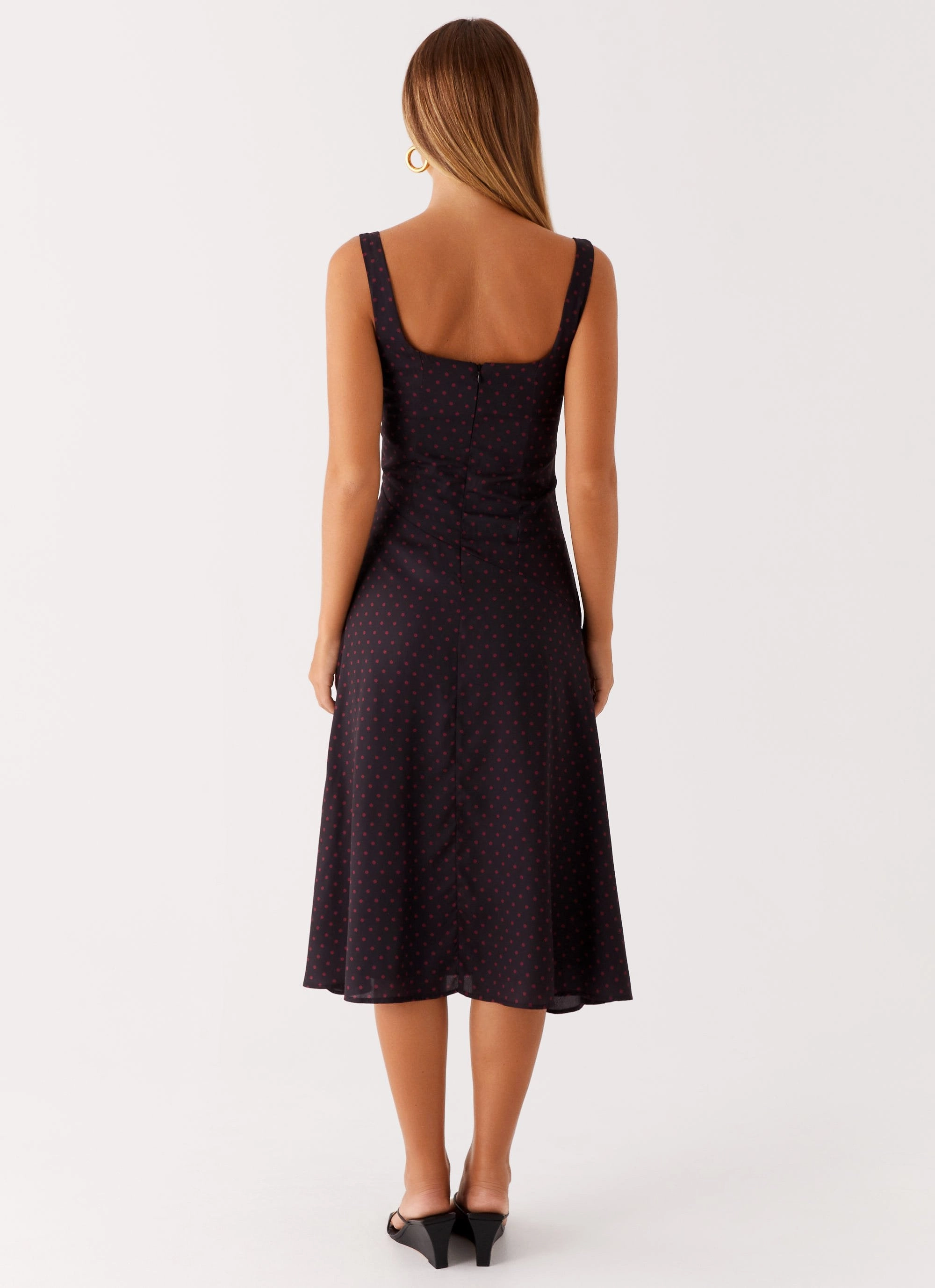 Must-have Rowyn Midi Dress - Black Polka Dot