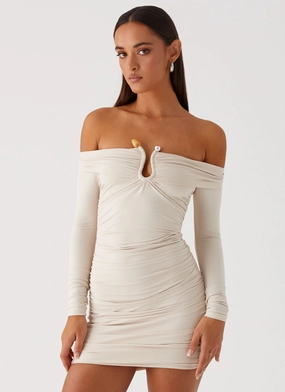 Summer Outfit Pure Stitch Rudy Long Sleeve Mini Dress - Ivory