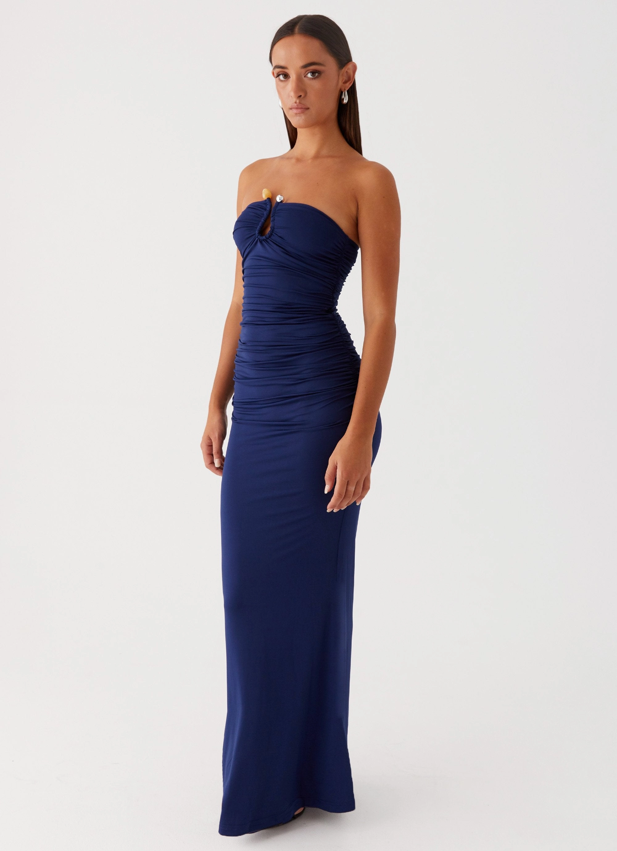 Rudy Maxi Dress - Navy Sheer Panel