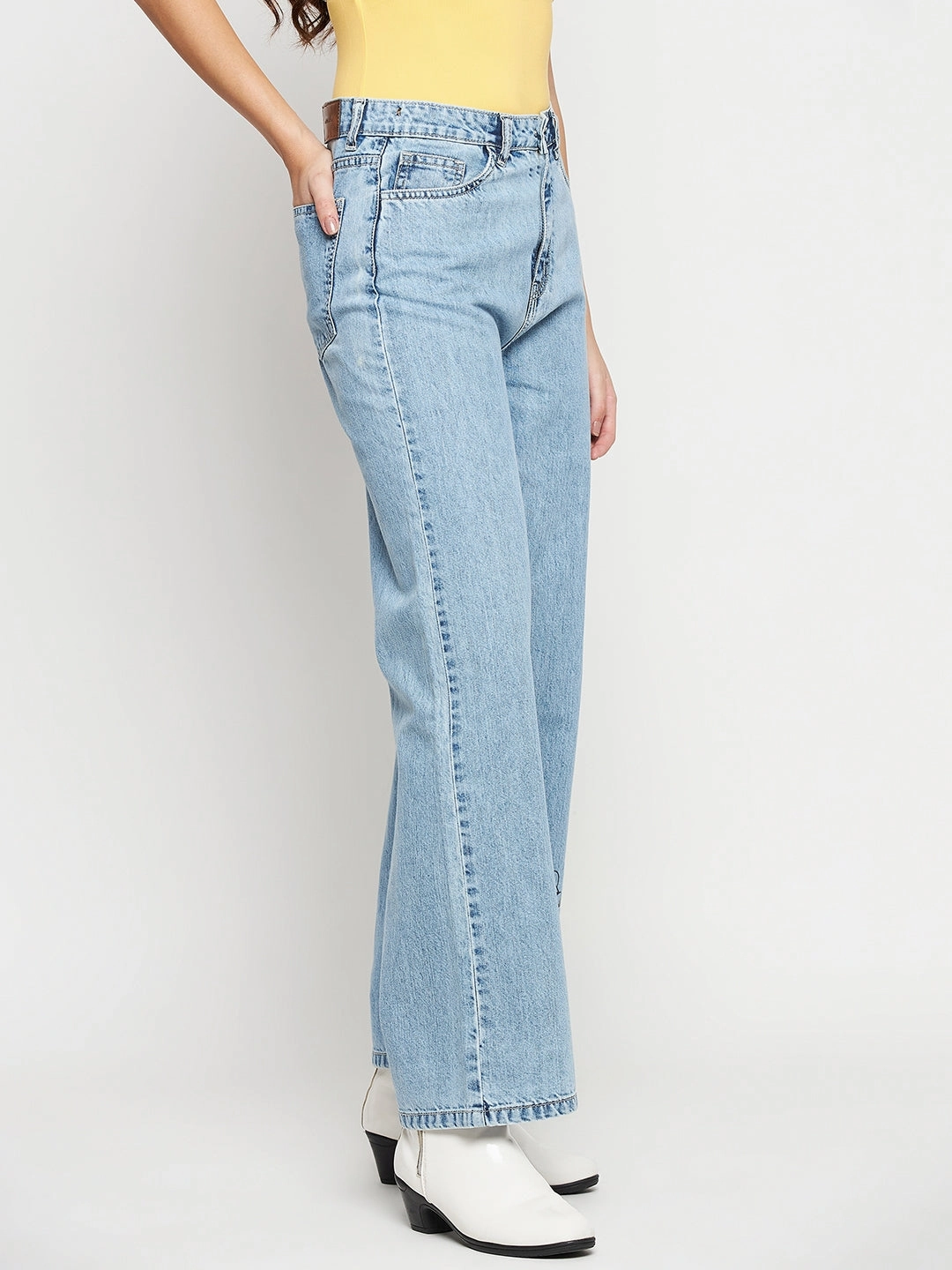 Madame Disney Print Lightblue Denim Low Profile Zipper
