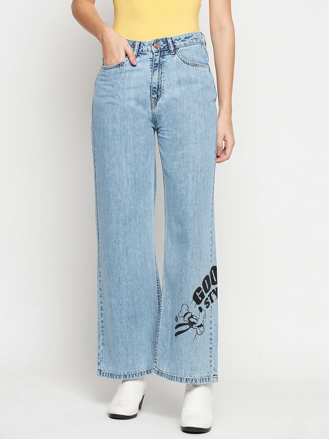 Madame Disney Print Lightblue Denim Great Base
