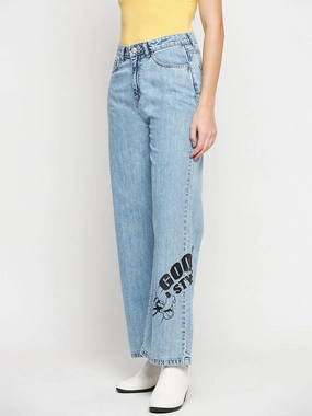Madame Disney Print Lightblue Denim Edgy Design Date Night Summer Vibes