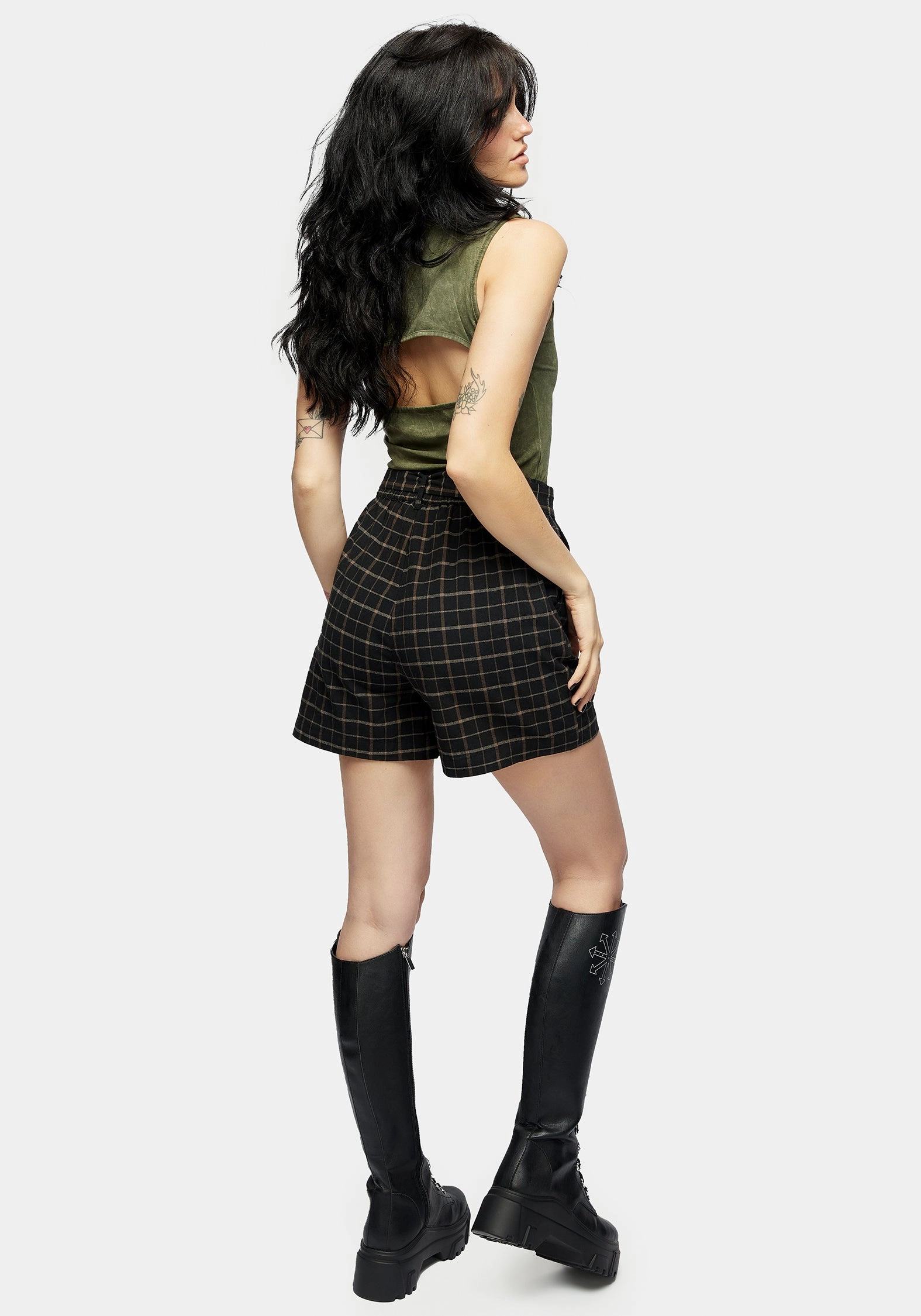 Vegan Leather Ransom Tie Waist Shorts