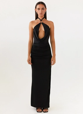 Samara Halterneck Maxi Dress - Black All Time