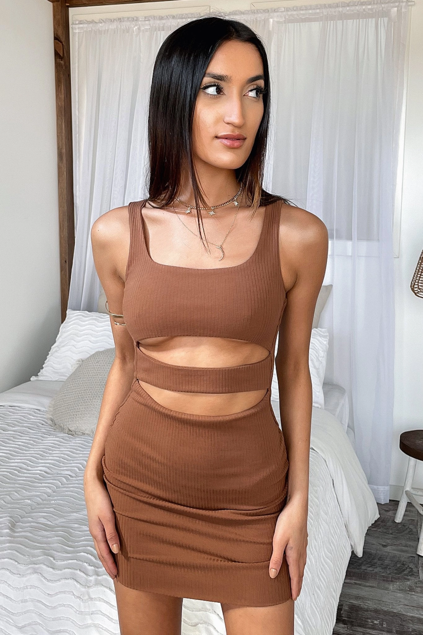 Sandy Dress - Brown Cocktail Ready City Style