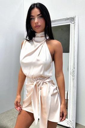 Love Soft Casual Look Santorini Mini Dress - Champagne