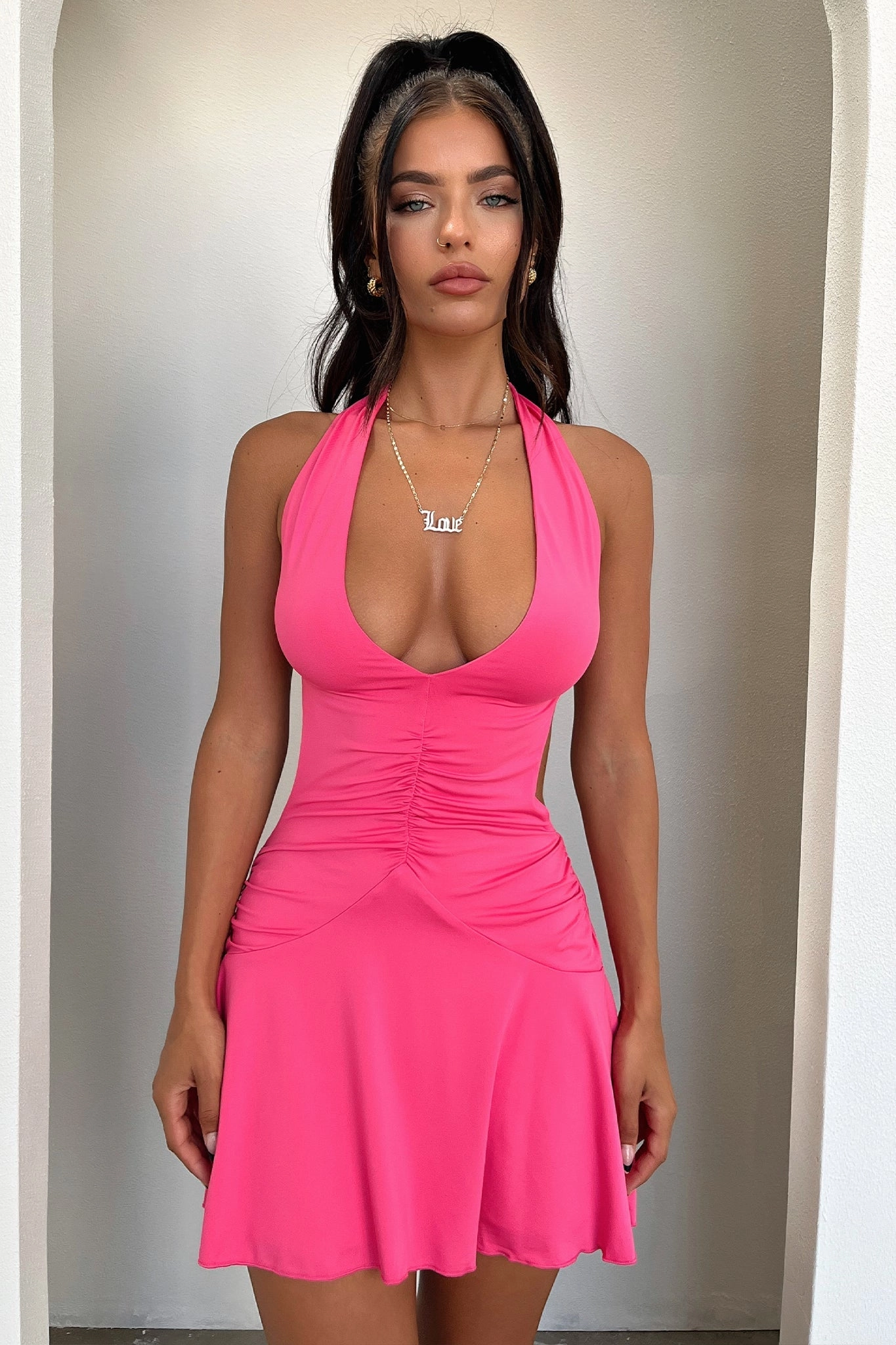 Softly Structured Sarisa Dress - Hot Pink