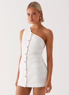 Love Soft Jordy Linen Mini Dress - White