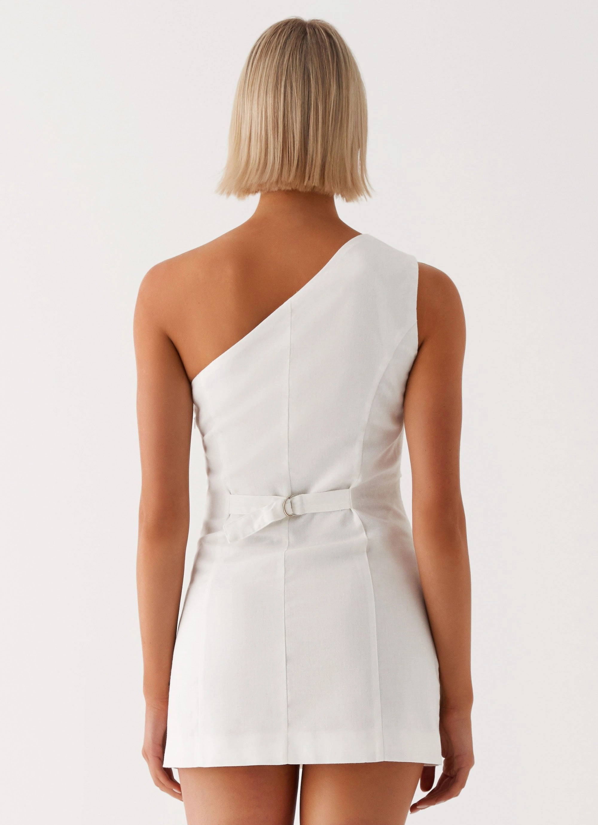 Fit Mood Jordy Linen Mini Dress - White