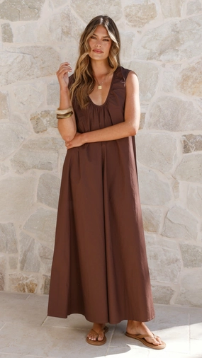 Scout Maxi Dress - Chocolate Family Vibe Stylish Fit