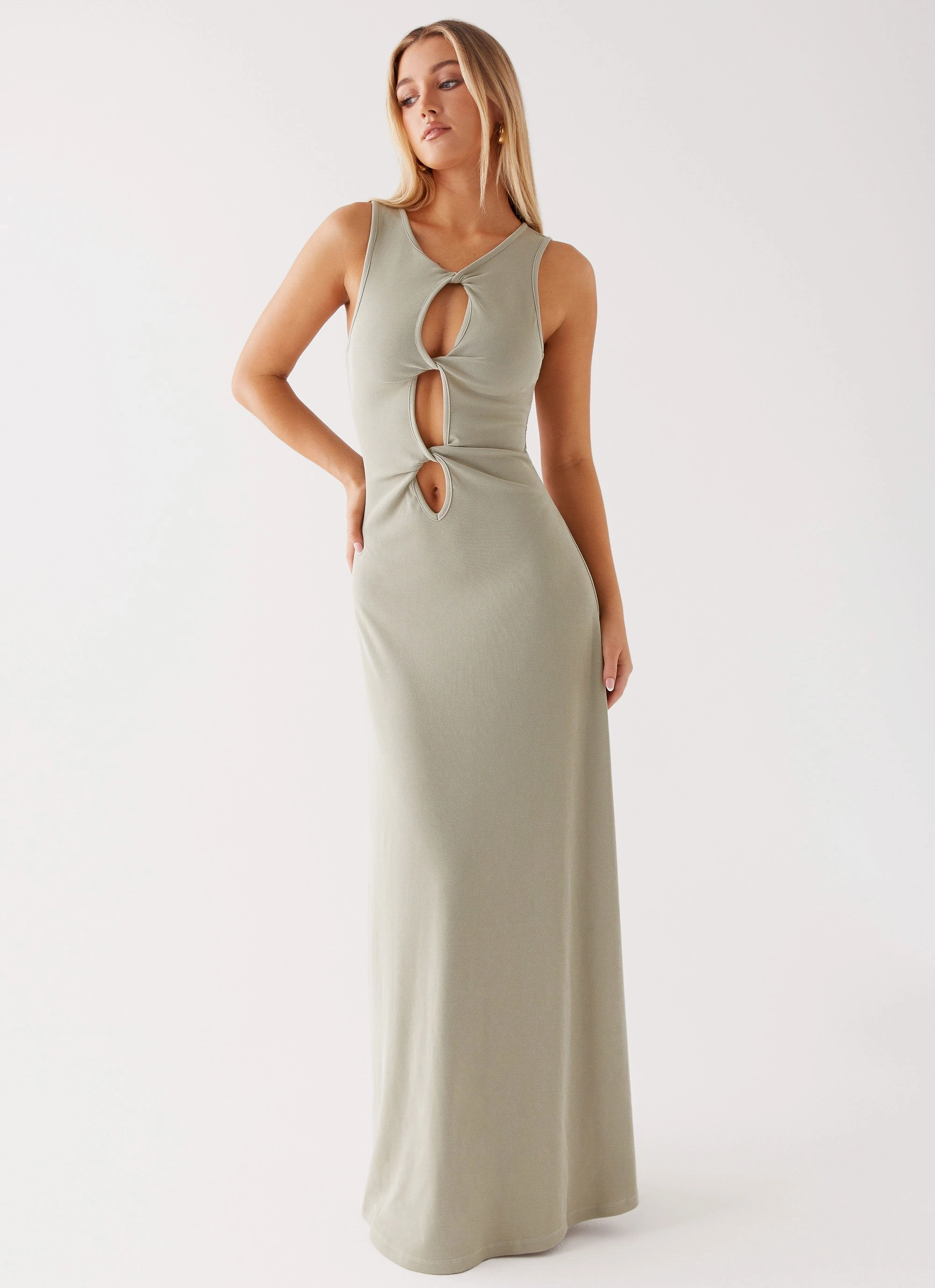 Chilly Day Layers Dew Glow Valli Maxi Dress - Sage