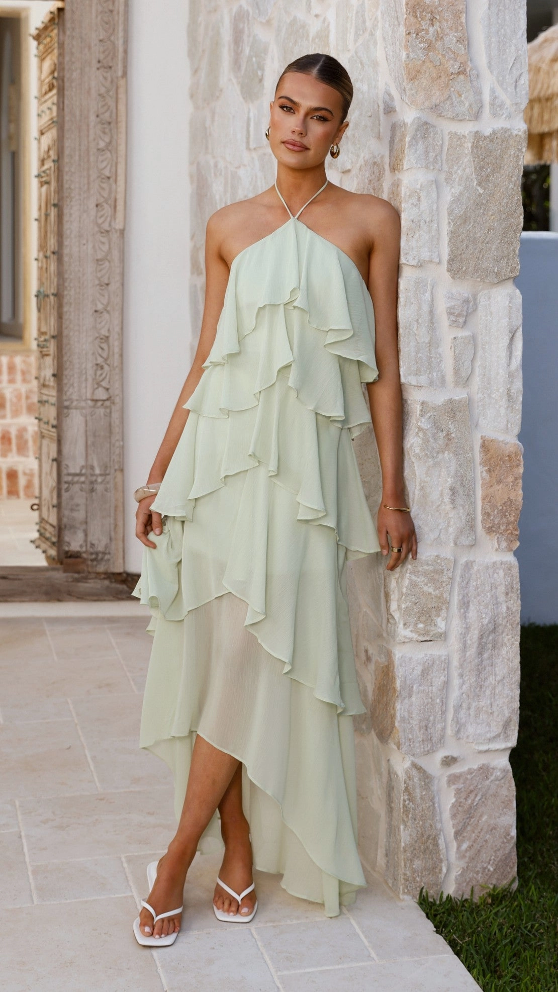 Simplistic Mood Layering Piece Soho Maxi Dress - Sage