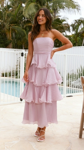 Ruffle-Detail Lanica Maxi Dress - Lilac