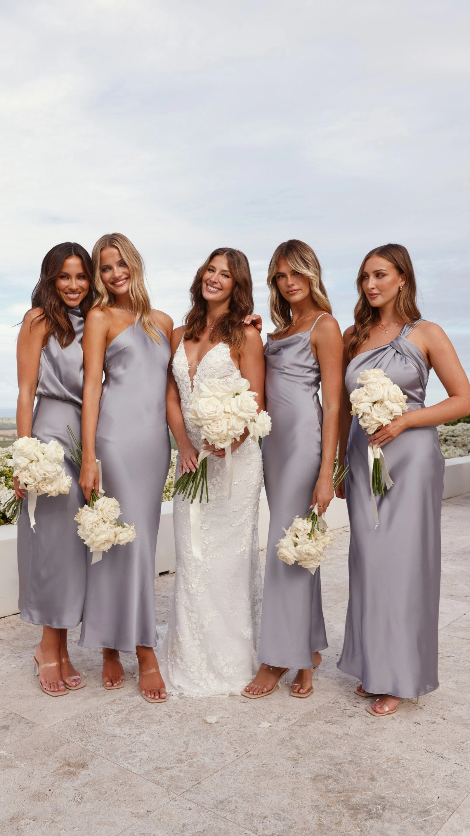 Esther Maxi Dress - Steel Blue Modest Cut