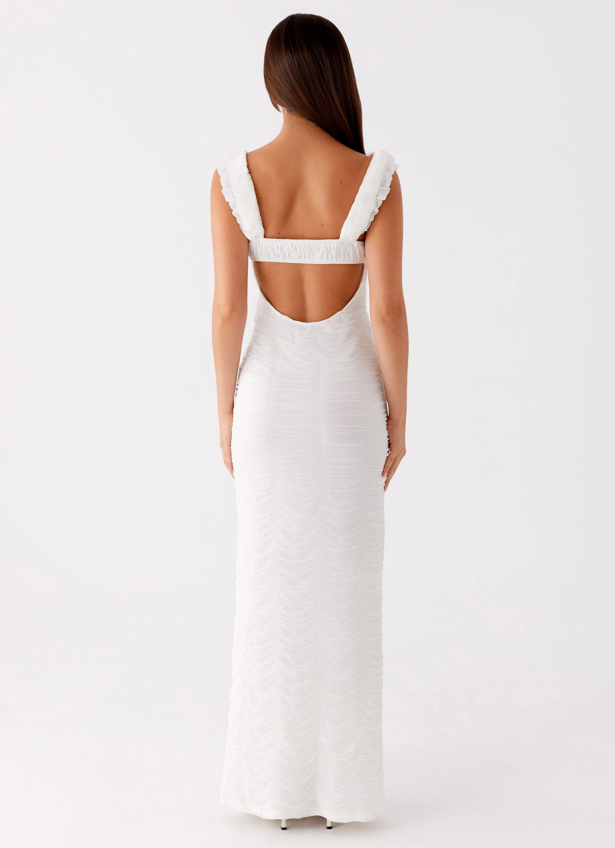 Senses Midi Dress - White Breezy Fit Crisp Detail