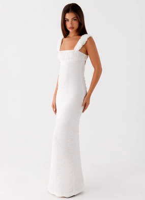 Senses Midi Dress - White Casual Style