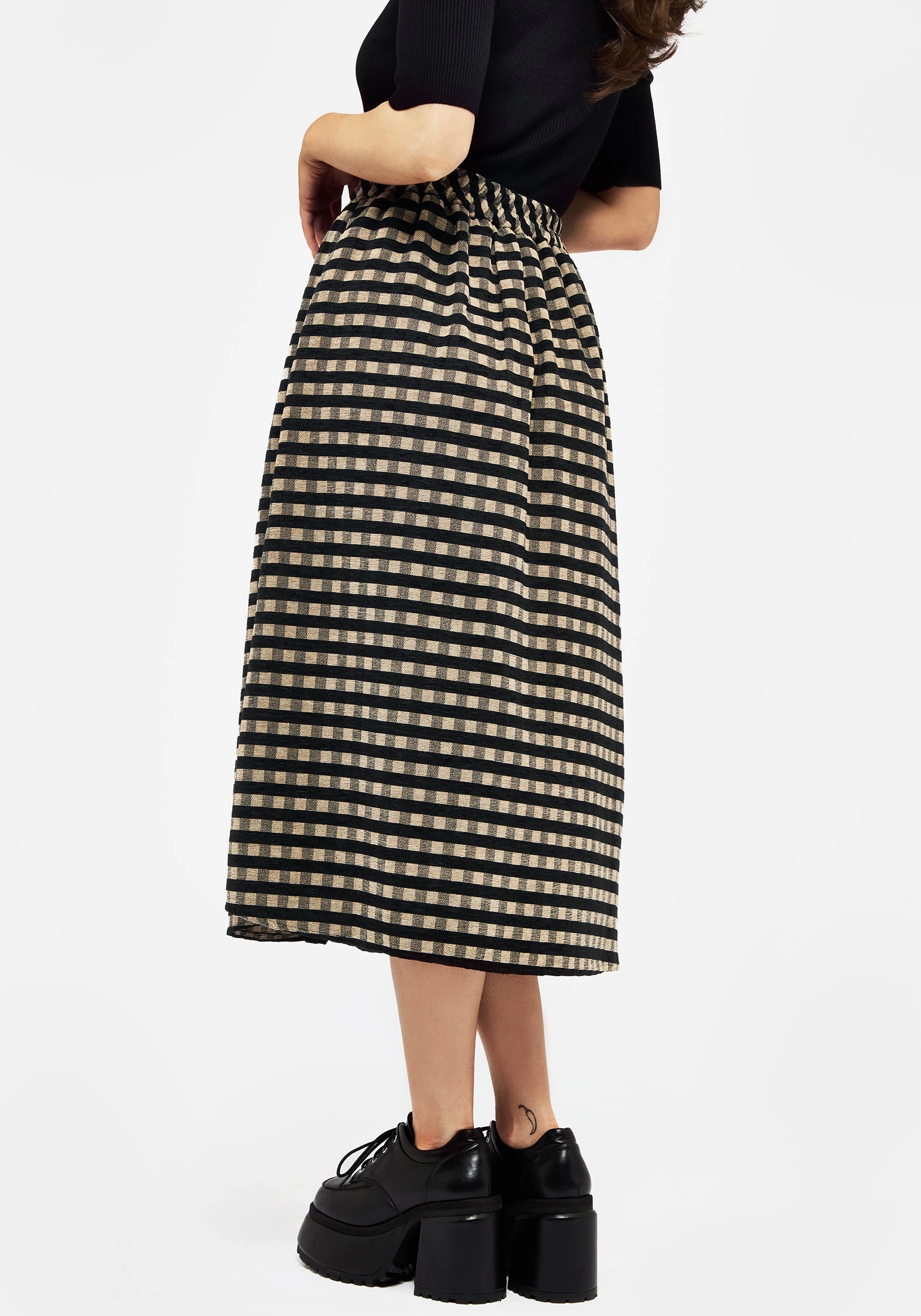 Fashion Detail Sensus Check Button Front Midi Skirt