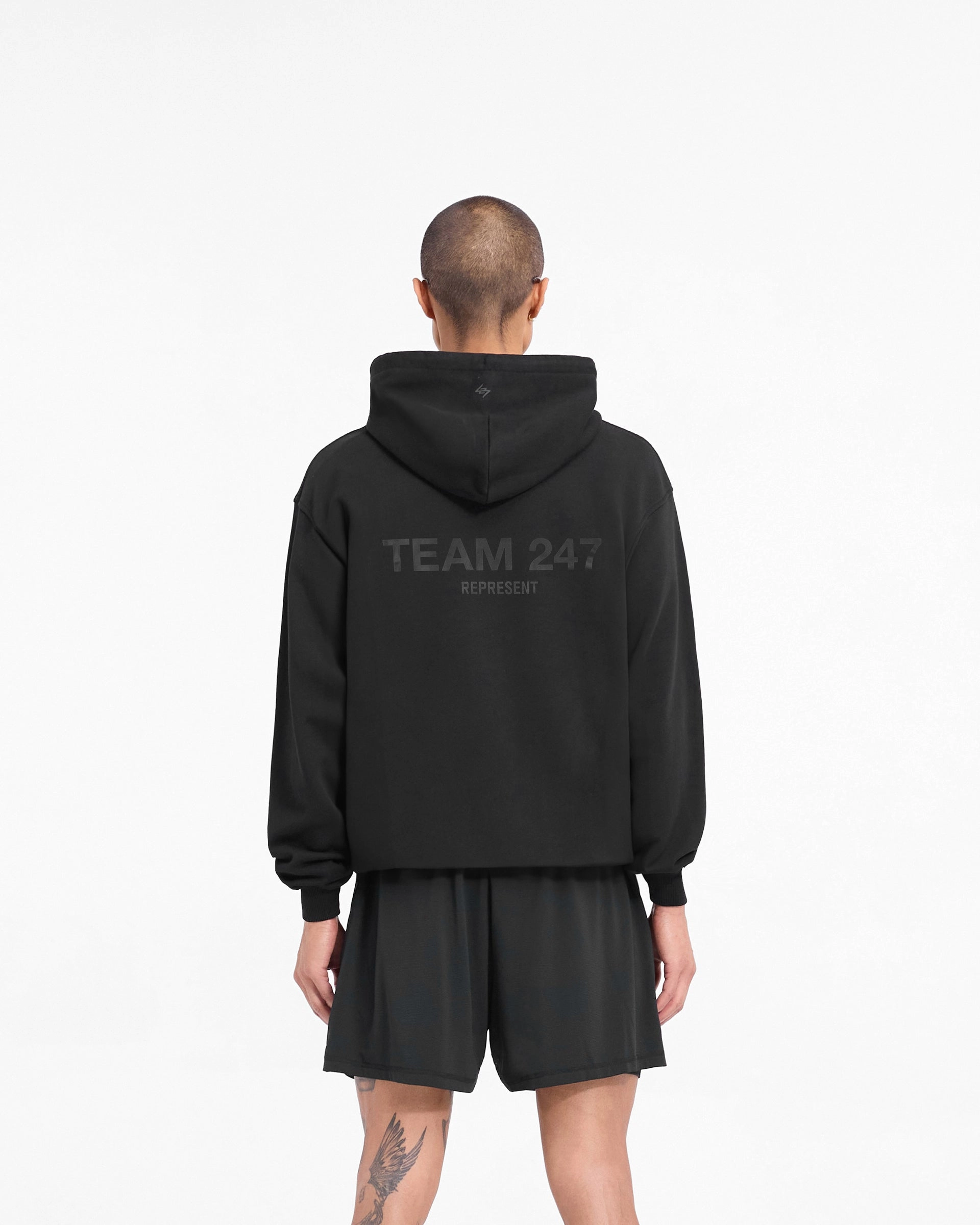 Team 247 Oversized Hoodie - Matte Black Glider like Quick Dry Performance