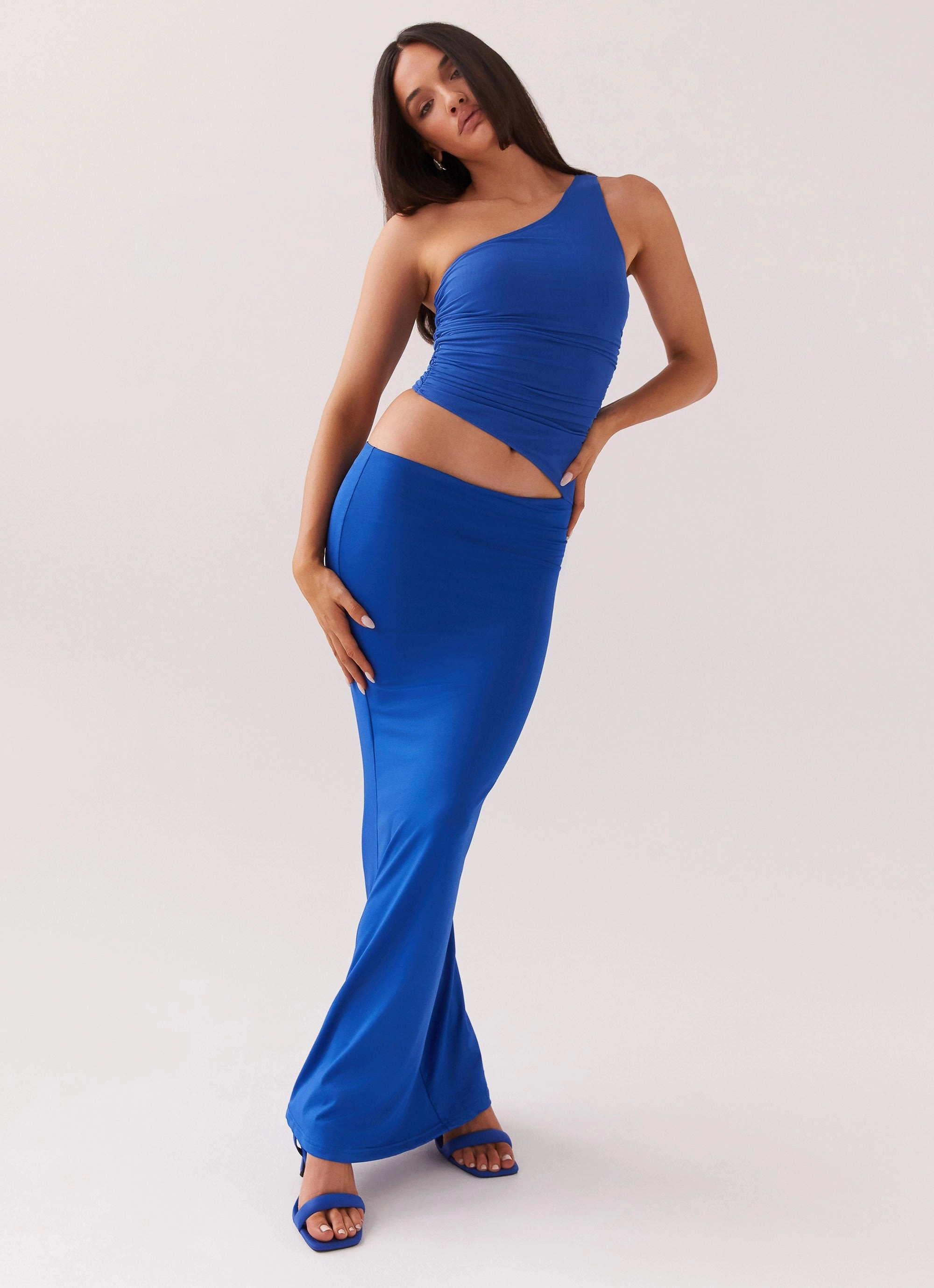 Seranella One Shoulder Maxi Dress - Cobalt All Day Ready Travel Staple
