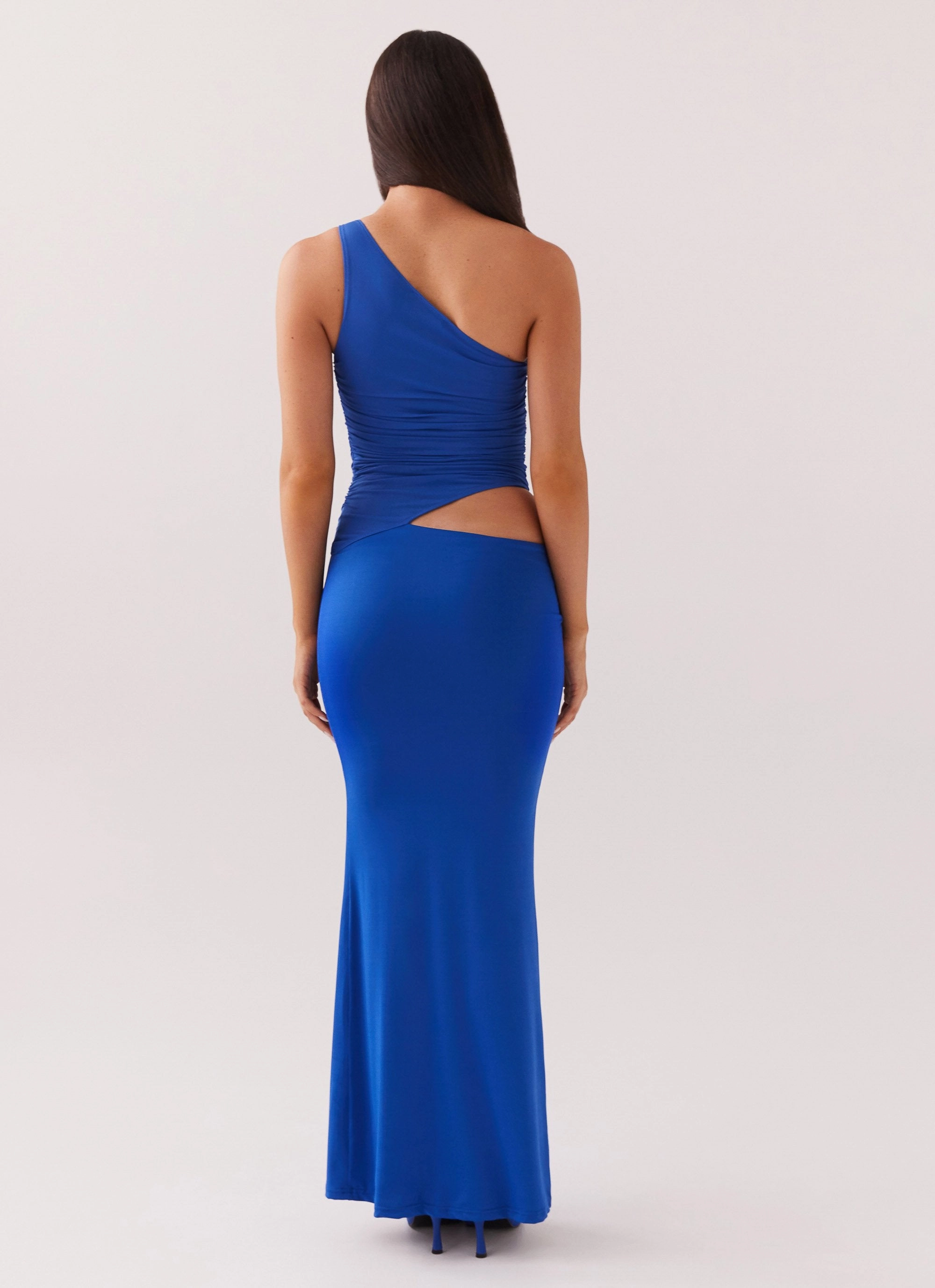 everyday elegance Perfect Fit Seranella One Shoulder Maxi Dress - Cobalt