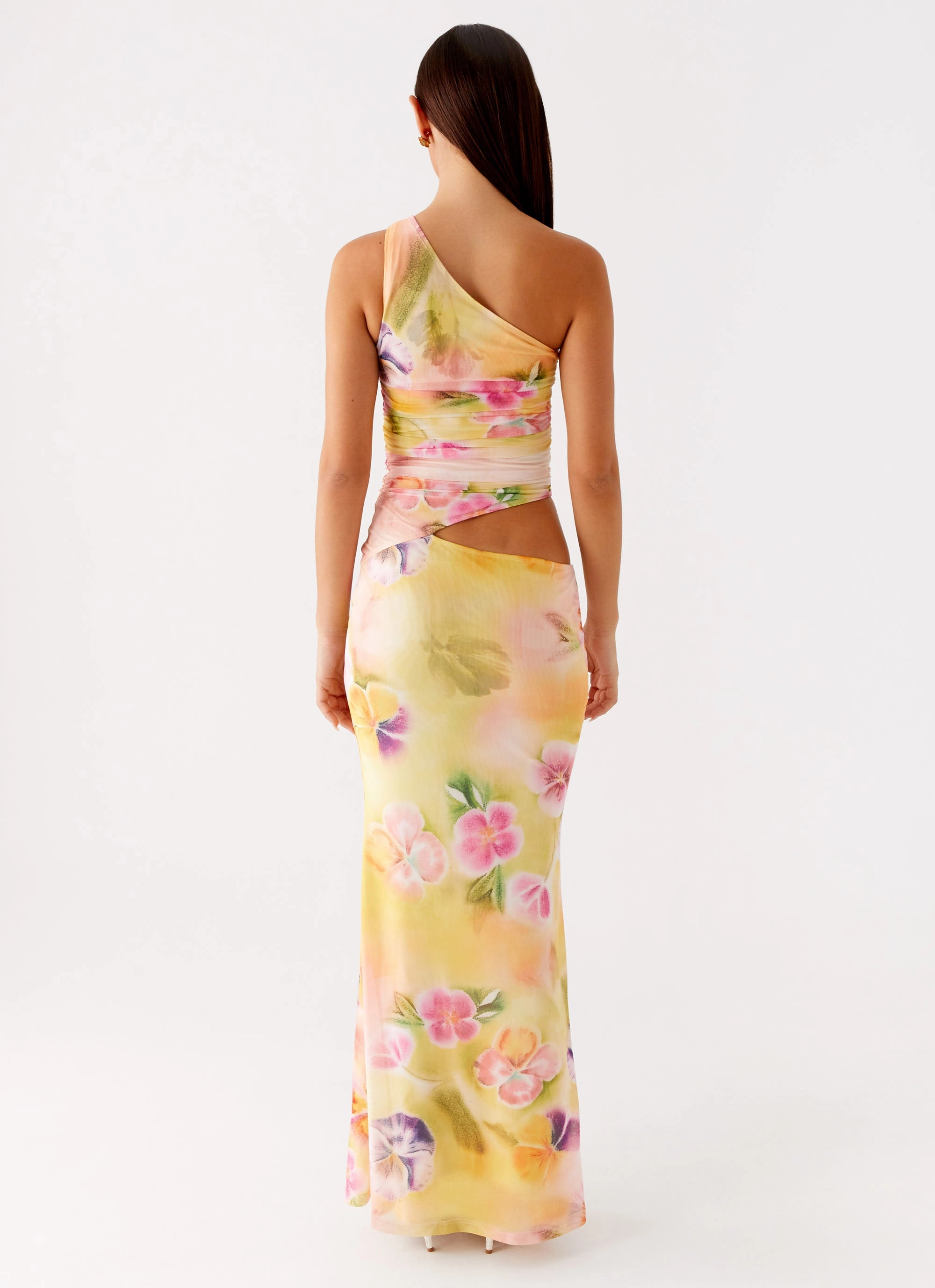 Easy Vibe Seranella One Shoulder Maxi Dress - Sunburst Floral