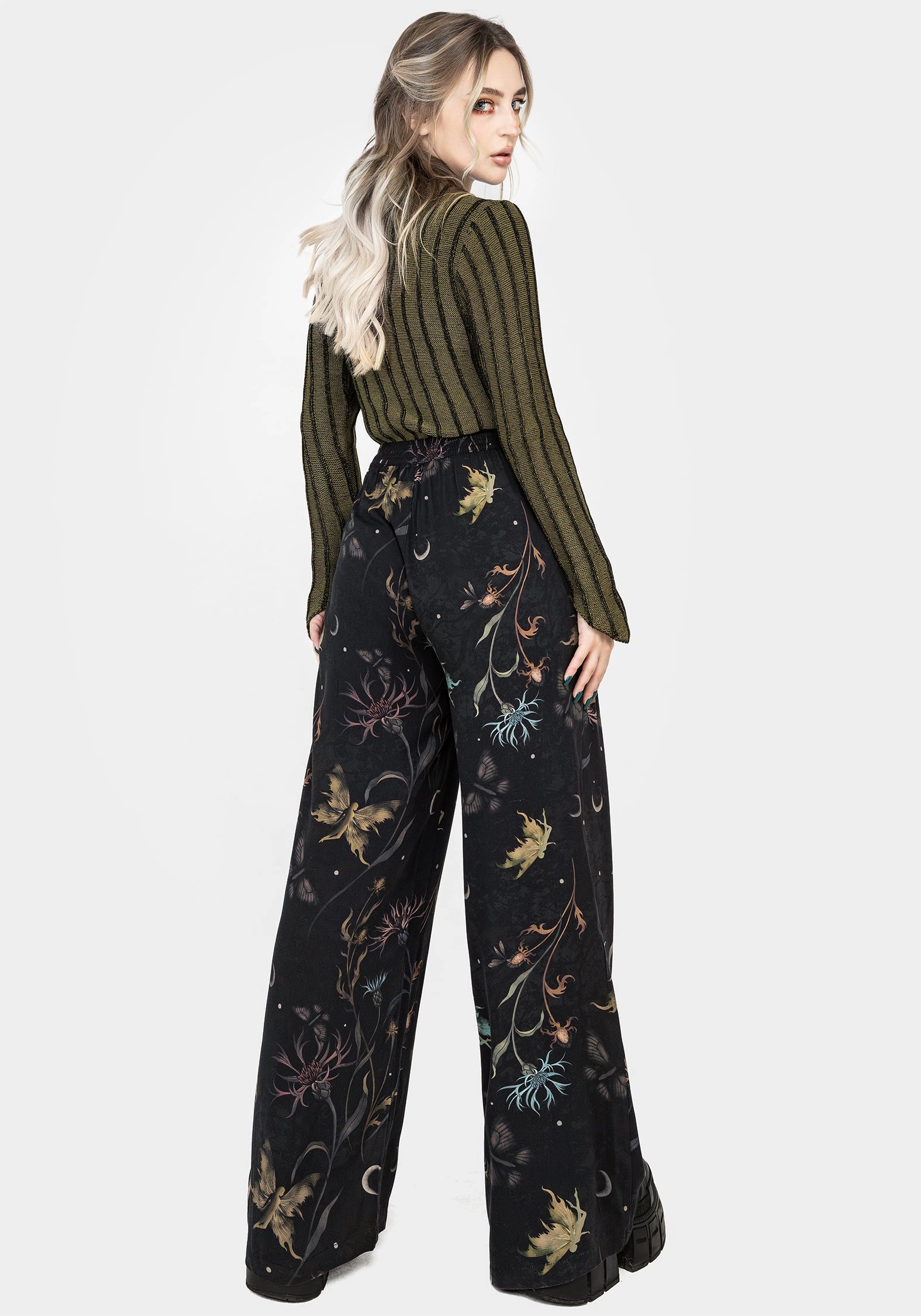 Timeless Comfort Fit Casual Performance Rosanella Floral Print Straight Leg Trousers