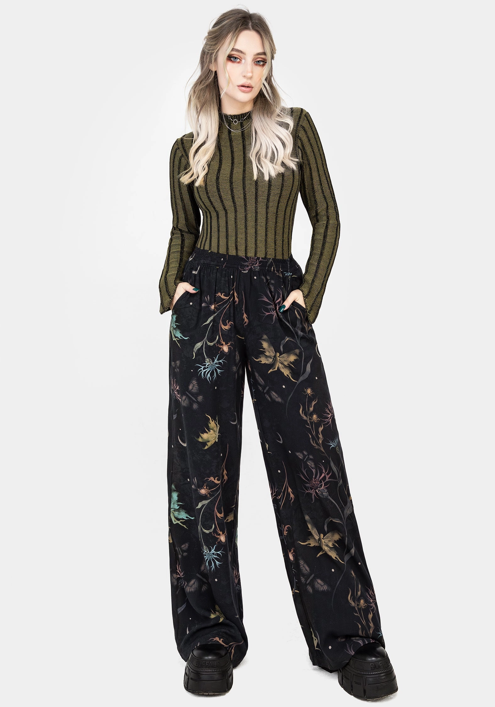 Rosanella Floral Print Straight Leg Trousers luxe feel Perfect Length