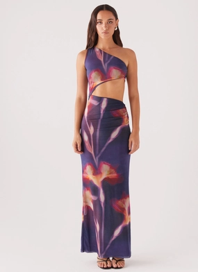 Floral design Shadows In The Sun Mesh Maxi Dress - Ember Rose