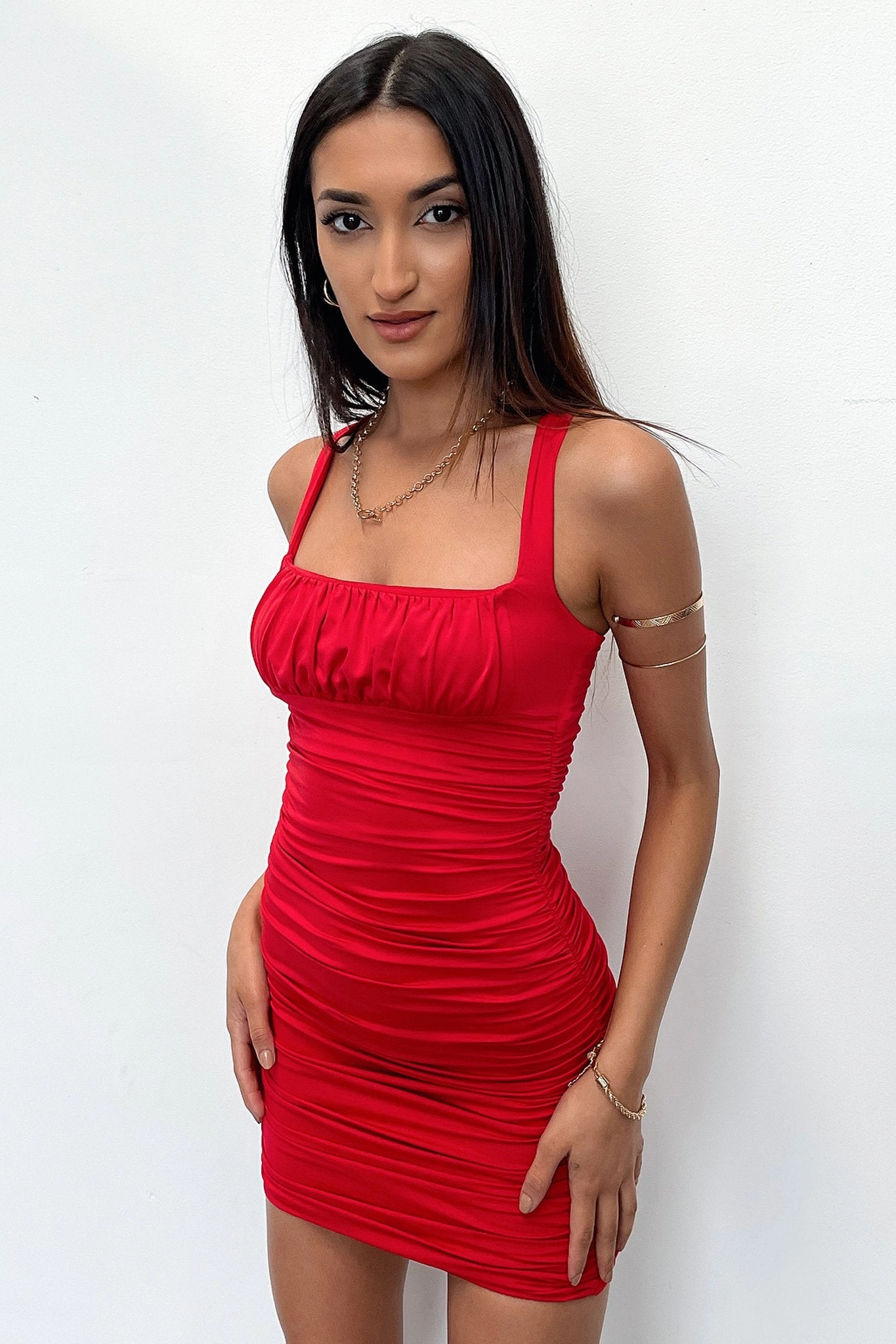 Casual event dress Noble Glow Autum Dress - Red