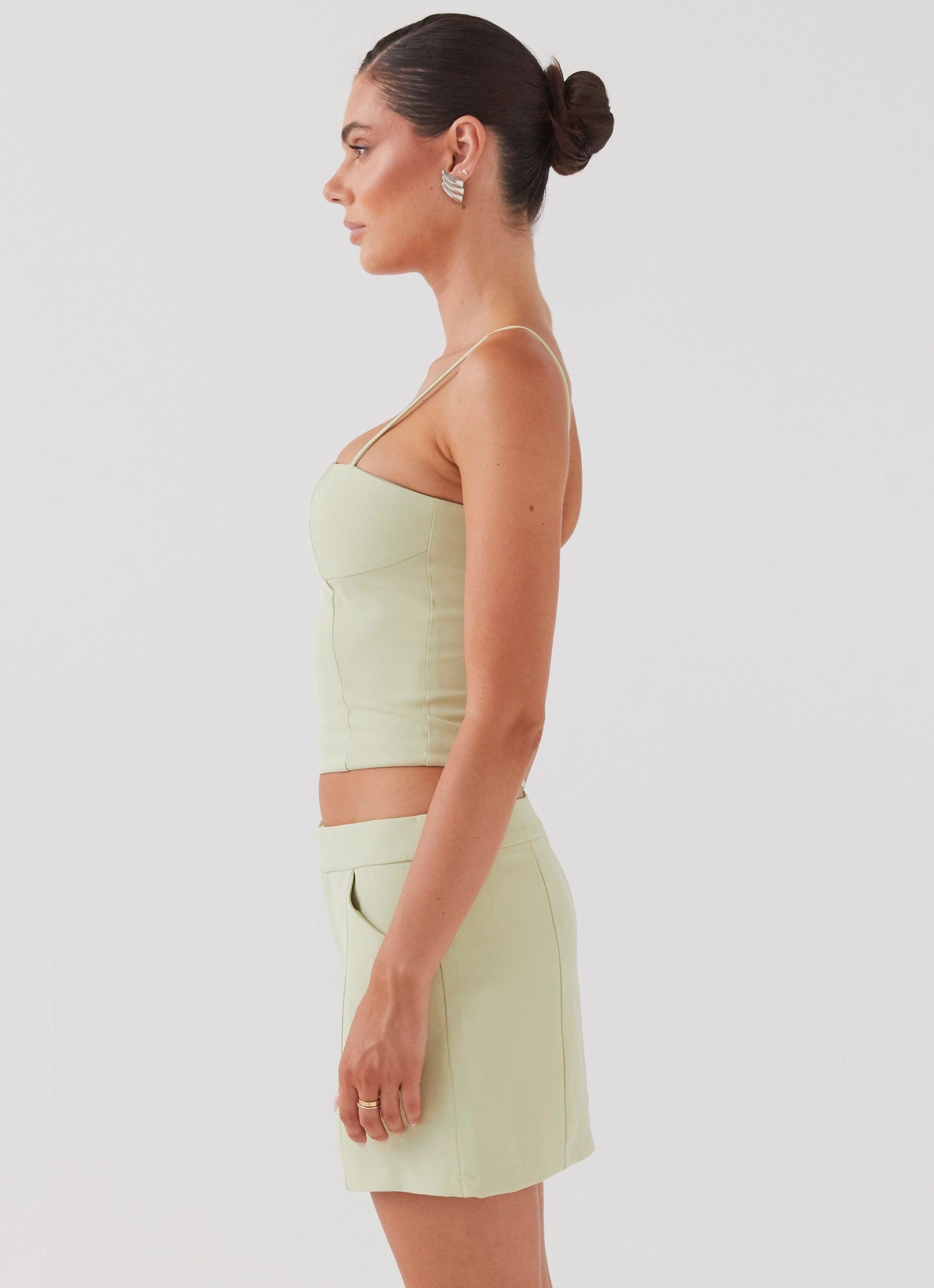 Eliana Suit Mini Skirt - Green Zest Anti Static Lining