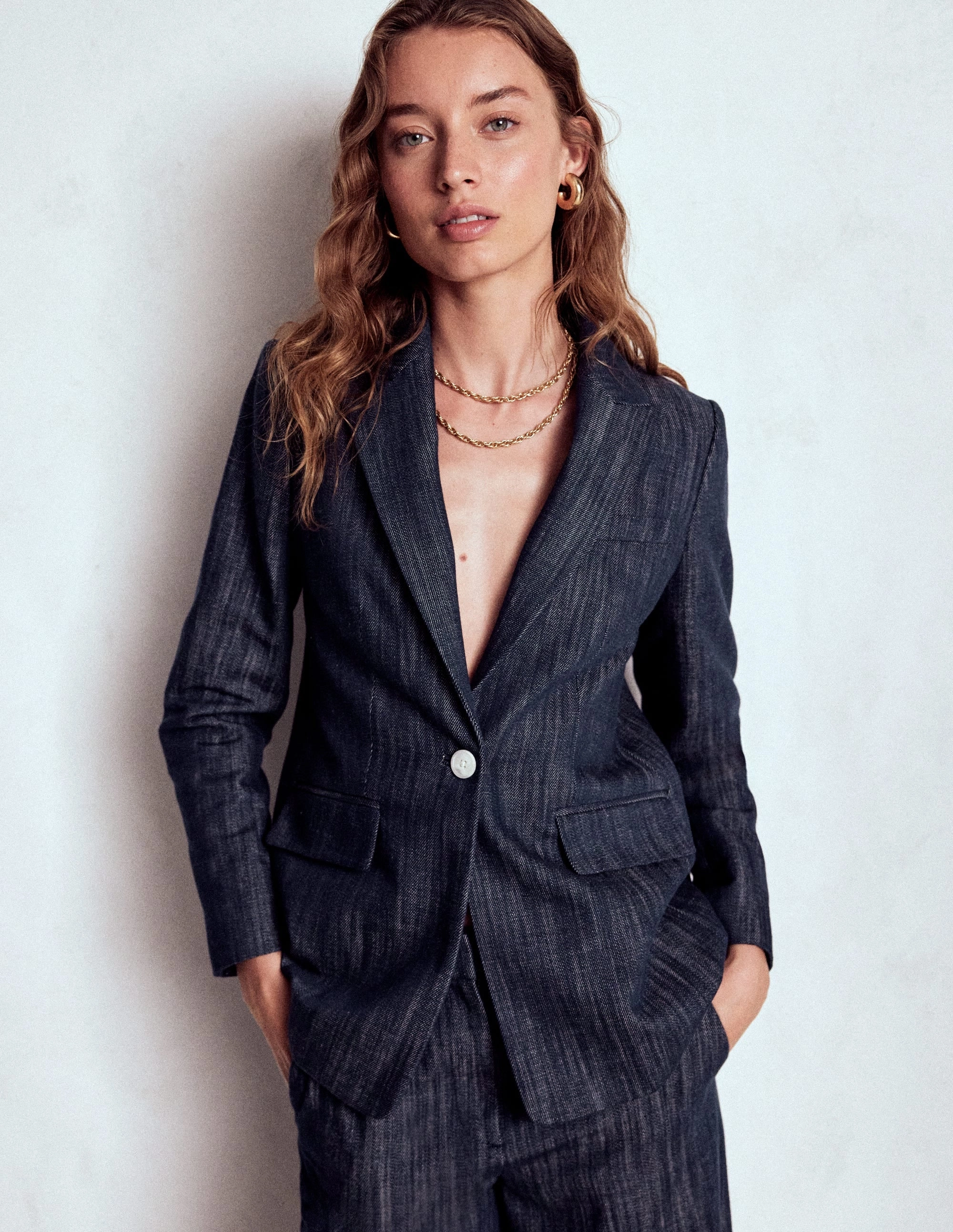 ReinforcedElbows Woodbridge Twill Blazer-Navy, Indigo